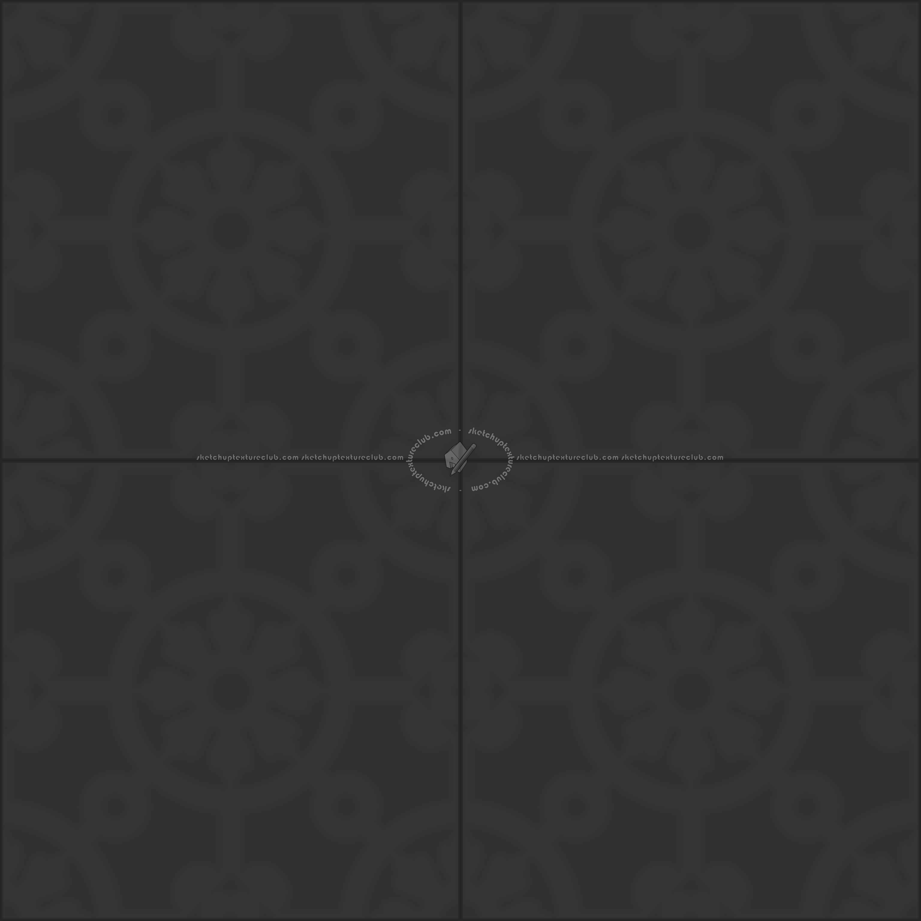 Textures - ARCHITECTURE - TILES INTERIOR - Cement - Encaustic - Cement - cementine tiles Pbr texture seamless 22120 - Specular