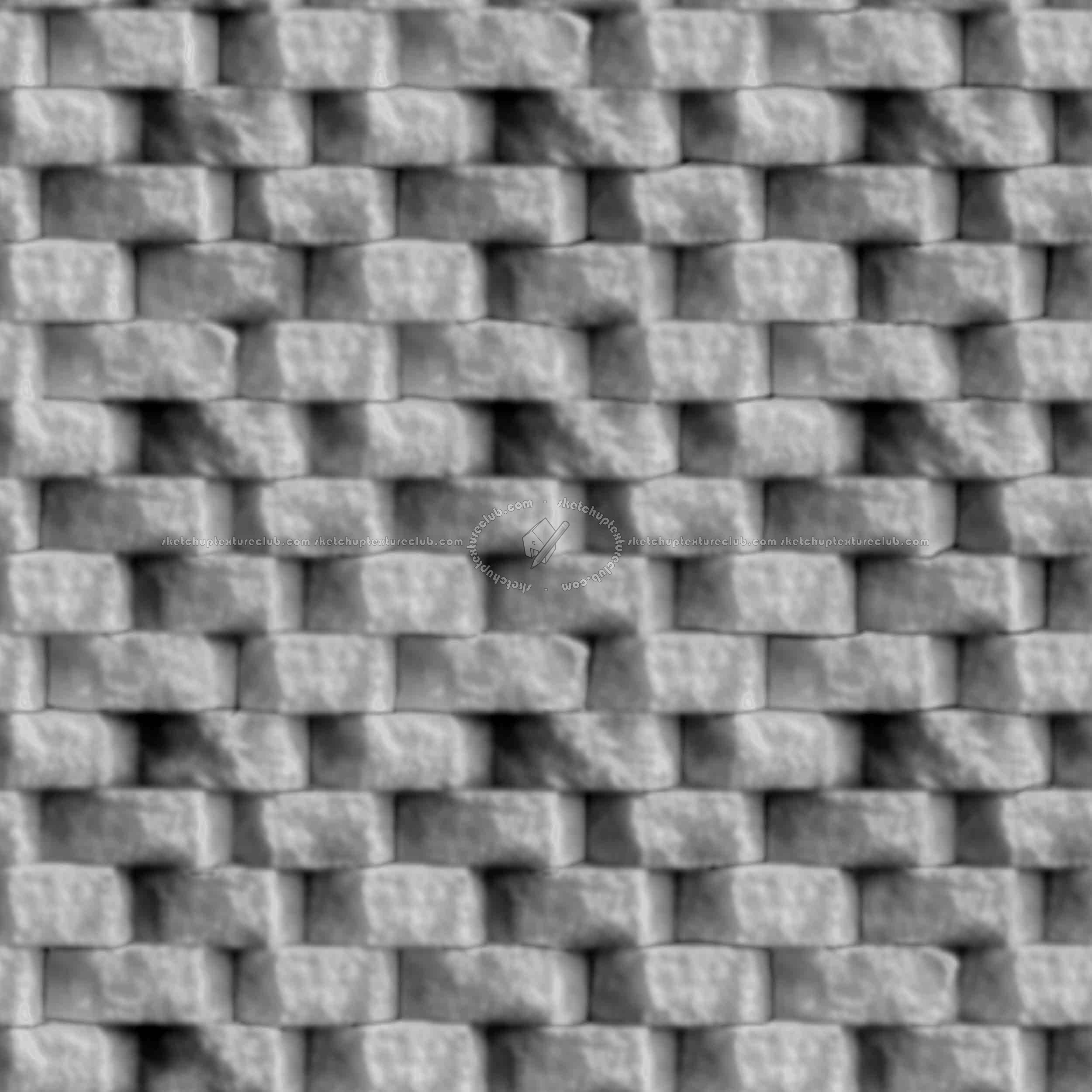 Textures   -   ARCHITECTURE   -   CONCRETE   -   Plates   -   Clean  - Concrete retaining wall blocks texture seamless 20491 - Displacement