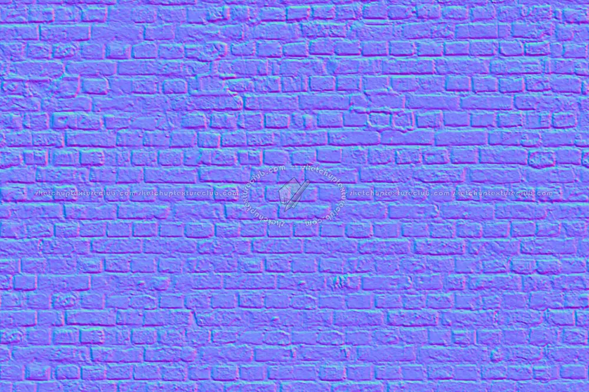 Textures   -   ARCHITECTURE   -   BRICKS   -   Damaged bricks  - Damaged bricks texture seamless 00114 - Normal