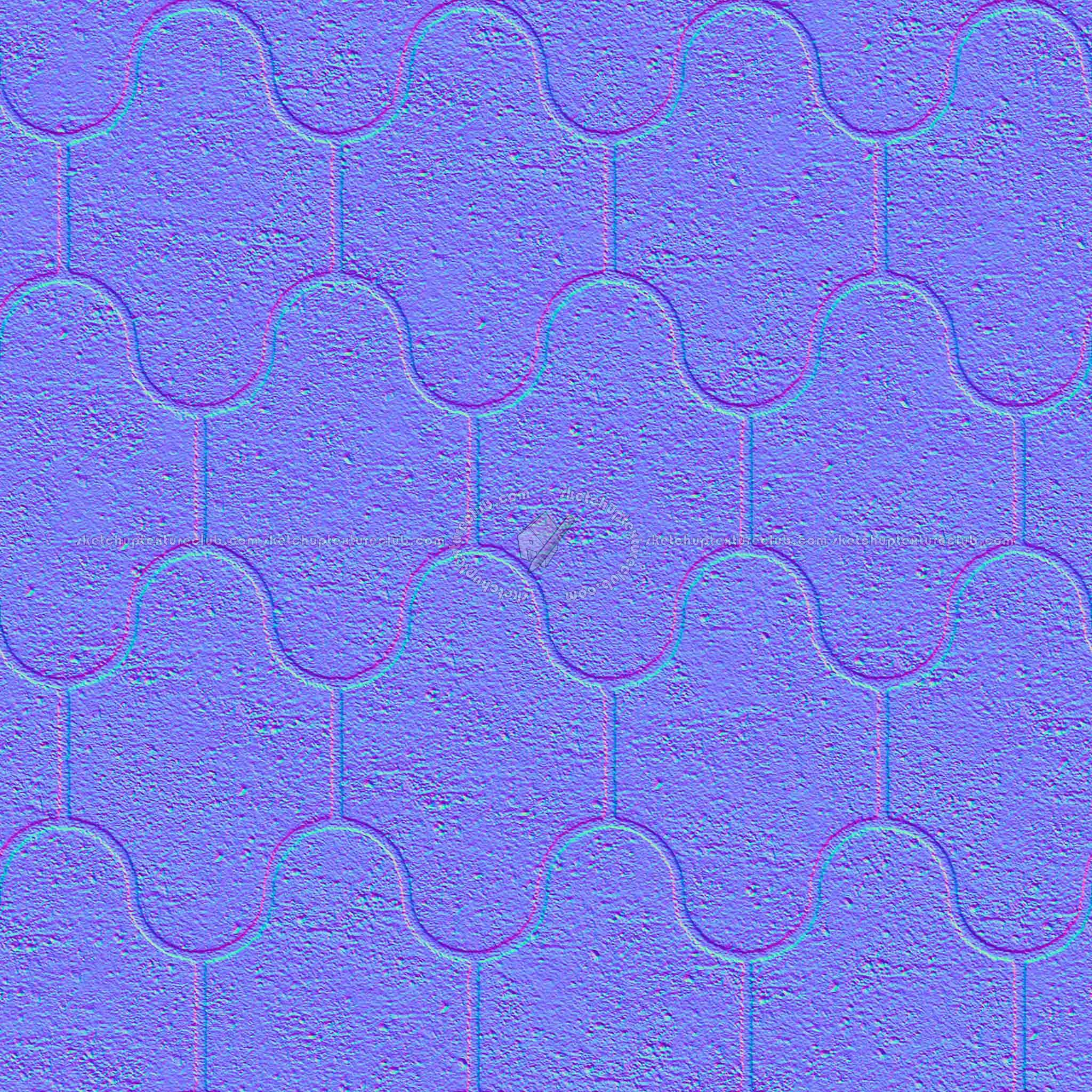 Textures   -   ARCHITECTURE   -   PAVING OUTDOOR   -   Concrete   -   Blocks mixed  - Paving concrete mixed size texture seamless 05574 - Normal