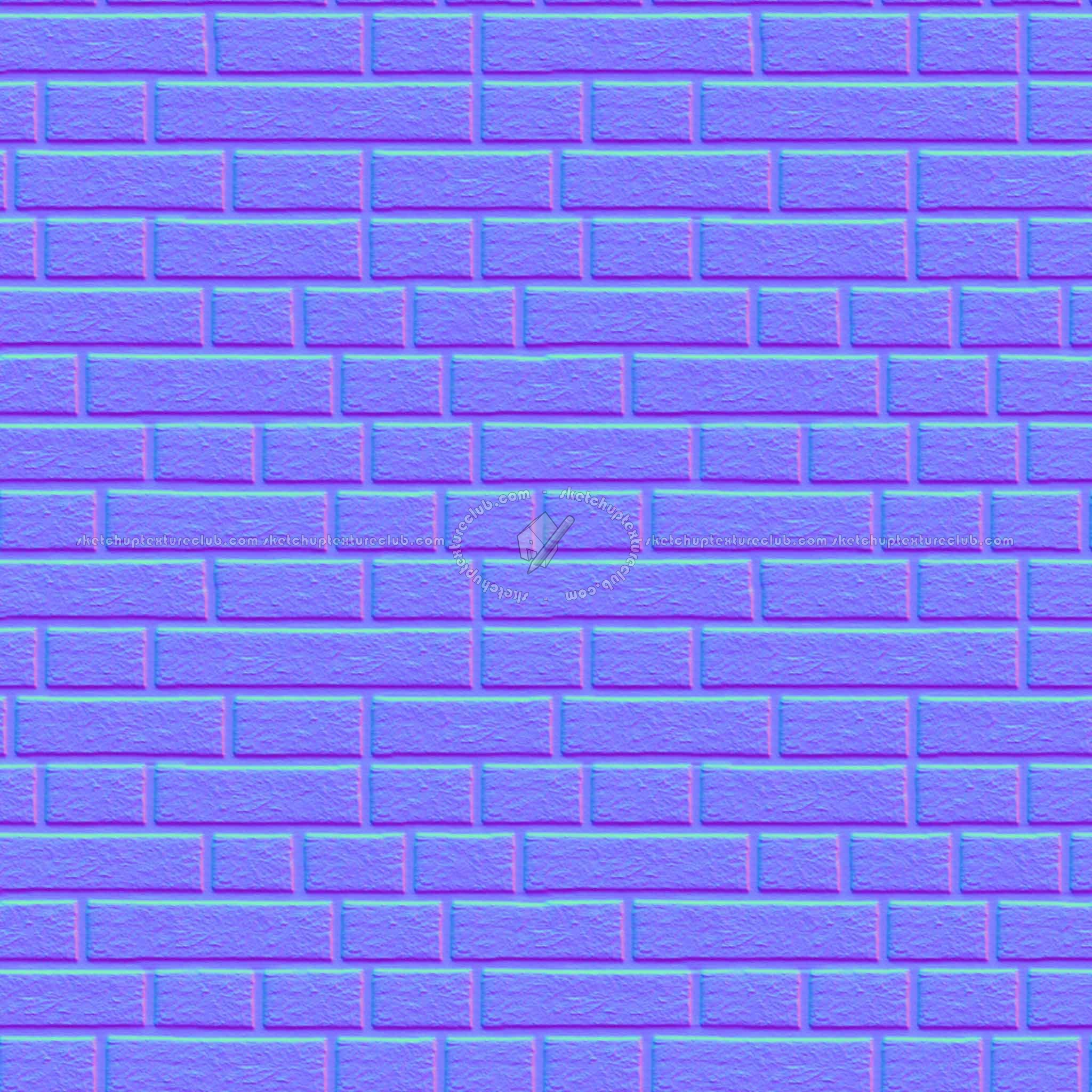 Textures   -   ARCHITECTURE   -   BRICKS   -   Colored Bricks   -   Sandblasted  - Sandblasted bricks colored texture seamless 00051 - Normal