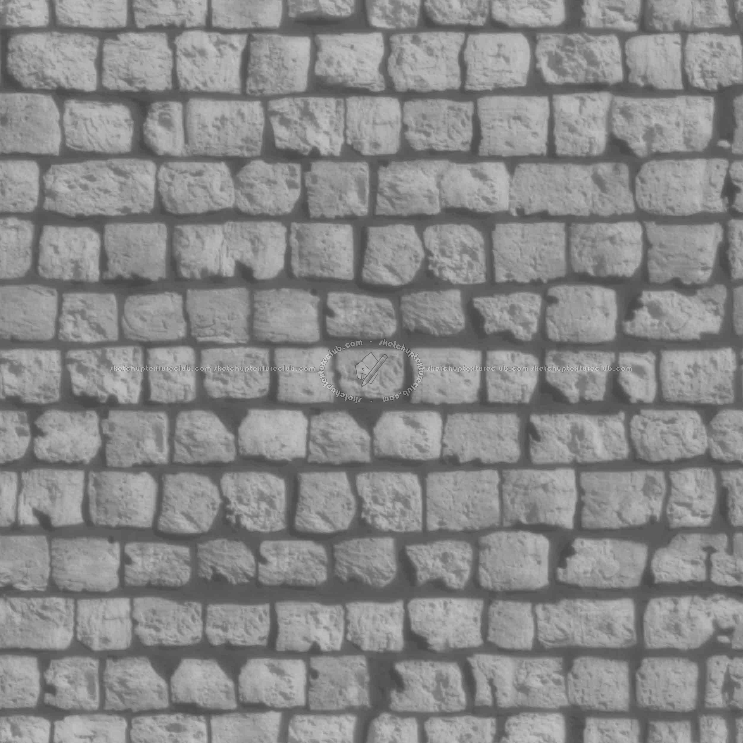 Textures - ARCHITECTURE - STONES WALLS - Stone blocks - Ancient stone wall of Turkey texture seamless 21402 - Displacement