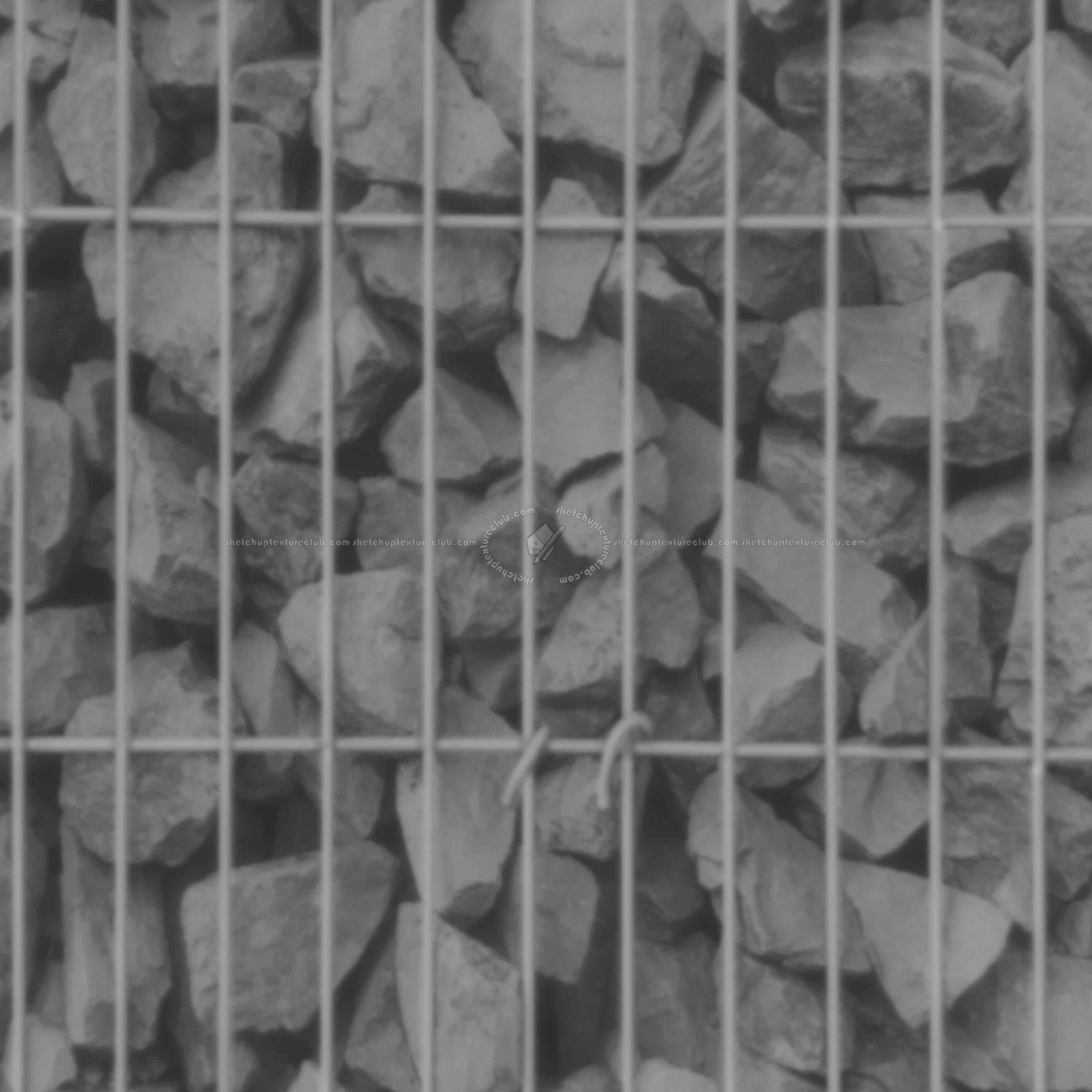 Textures   -   ARCHITECTURE   -   STONES WALLS   -   Stone blocks  - gabion retaining Stone wall pbr texture seamless 22382 - Displacement