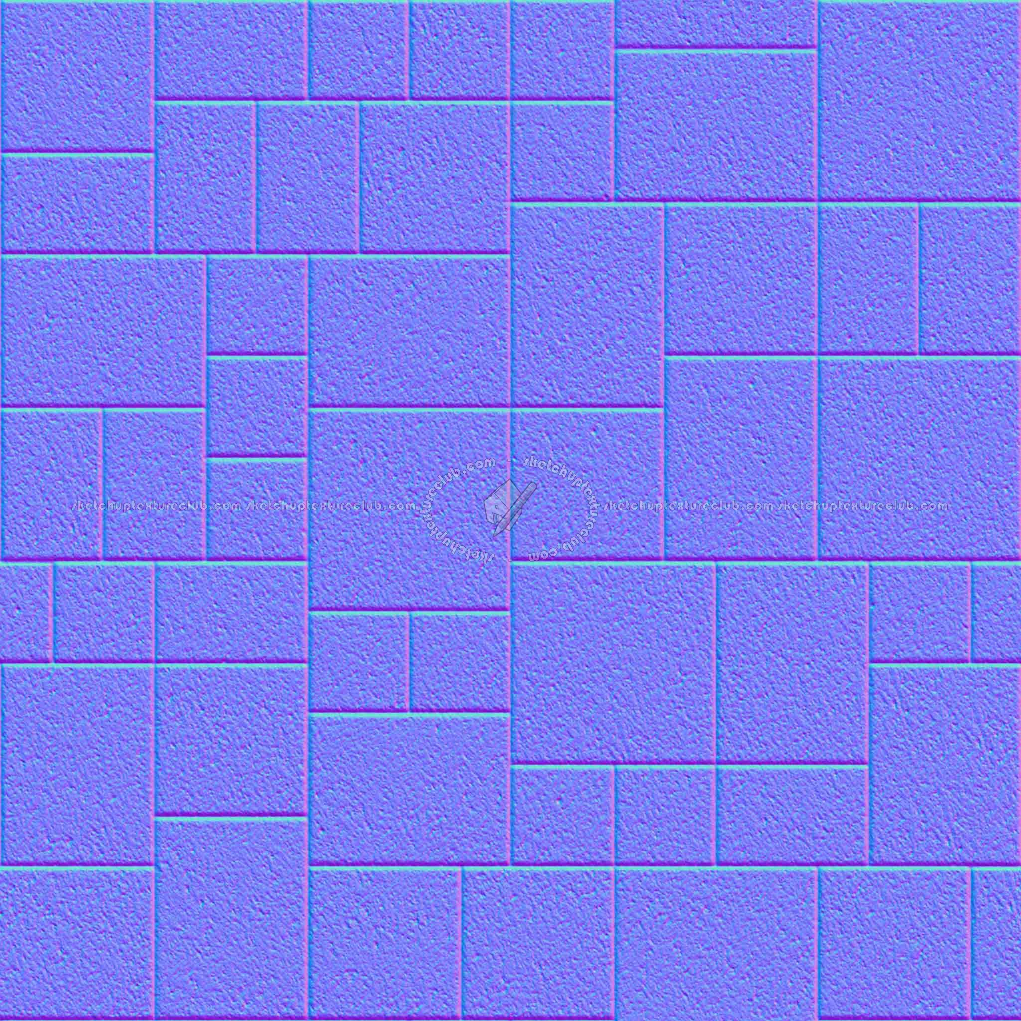 Textures   -   ARCHITECTURE   -   PAVING OUTDOOR   -   Pavers stone   -   Blocks mixed  - Pavers stone mixed size PBR texture seamless 21981 - Normal