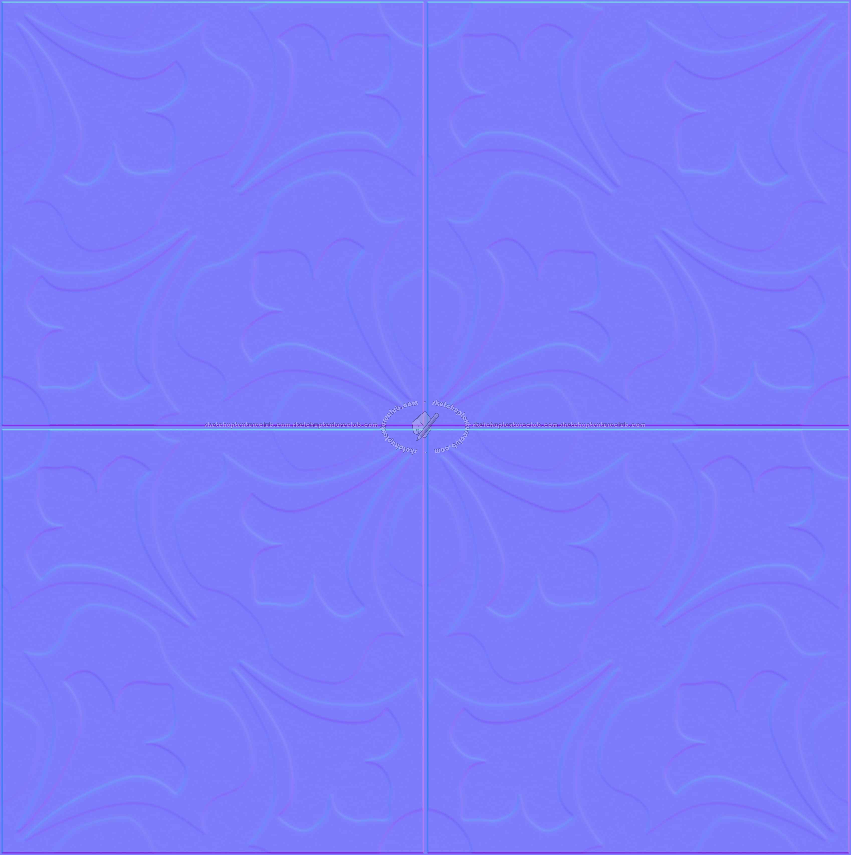 Textures - ARCHITECTURE - TILES INTERIOR - Cement - Encaustic - Cement - cementine tiles Pbr texture seamless 22128 - Normal