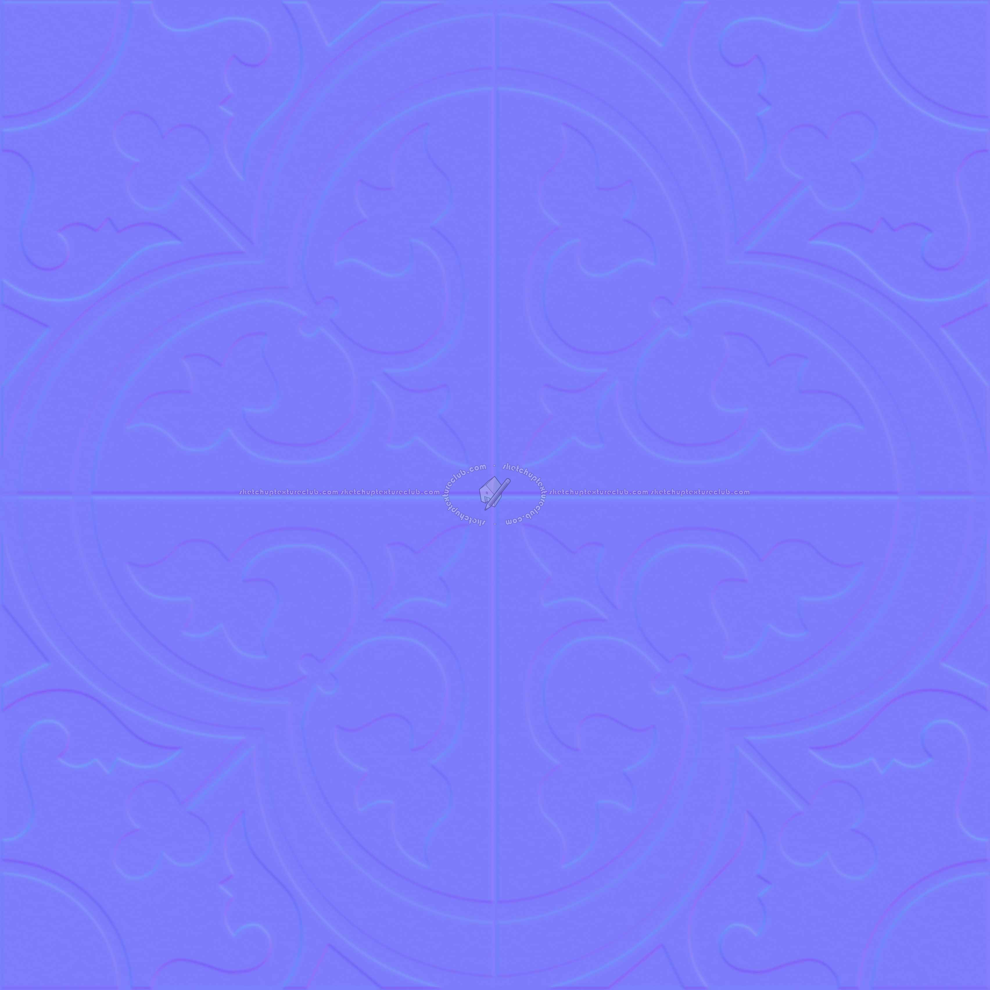 Textures - ARCHITECTURE - TILES INTERIOR - Cement - Encaustic - Cement - cementine tiles Pbr texture seamless 22129 - Normal