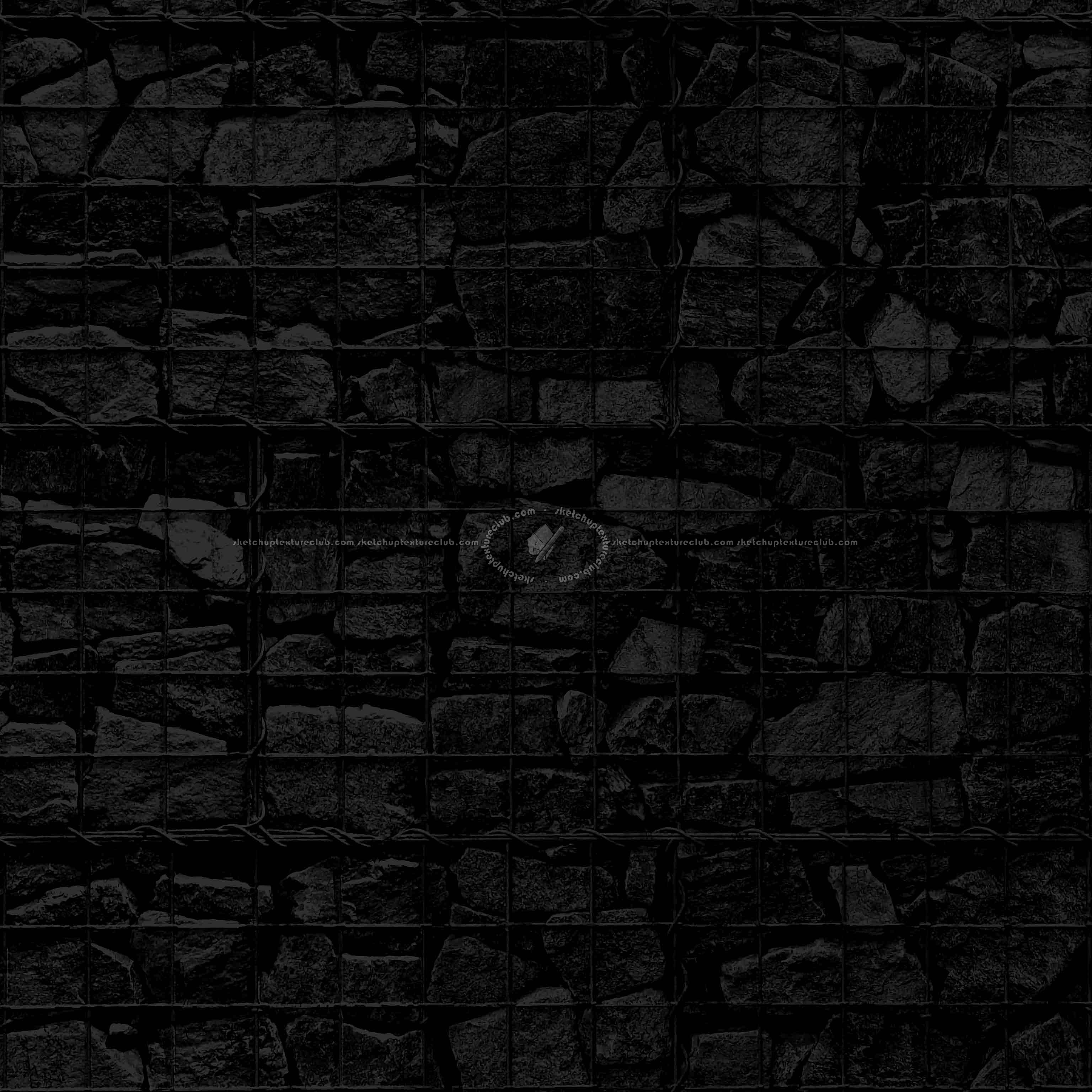 Textures   -   ARCHITECTURE   -   STONES WALLS   -   Stone blocks  - gabion retaining Stone wall pbr texture seamless 22385 - Specular