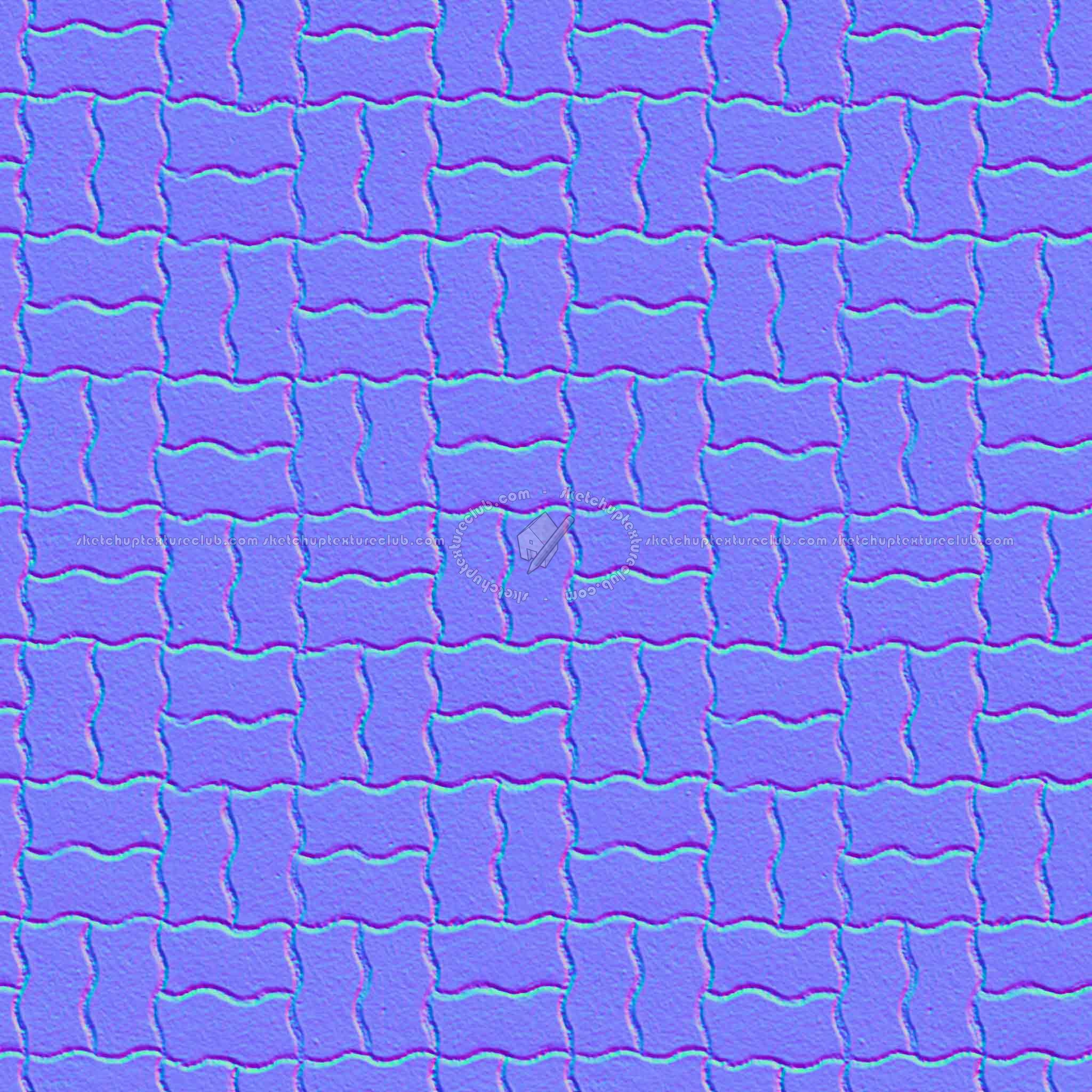 Textures   -   ARCHITECTURE   -   PAVING OUTDOOR   -   Concrete   -   Blocks regular  - Paving outdoor concrete regular block texture seamless 05639 - Normal