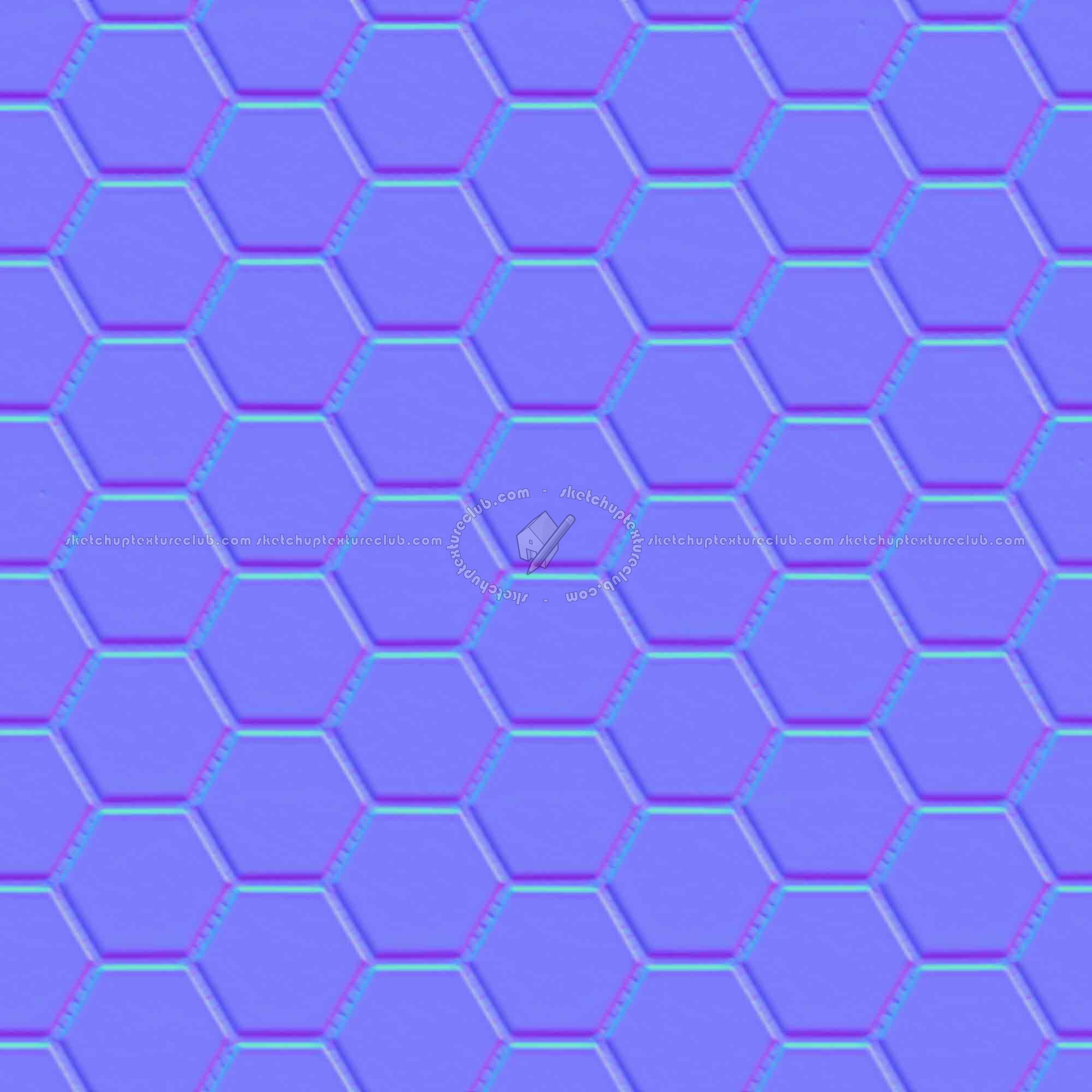 Textures   -   ARCHITECTURE   -   TILES INTERIOR   -   Hexagonal mixed  - Porcelain hexagonal texture seamless 17107 - Normal