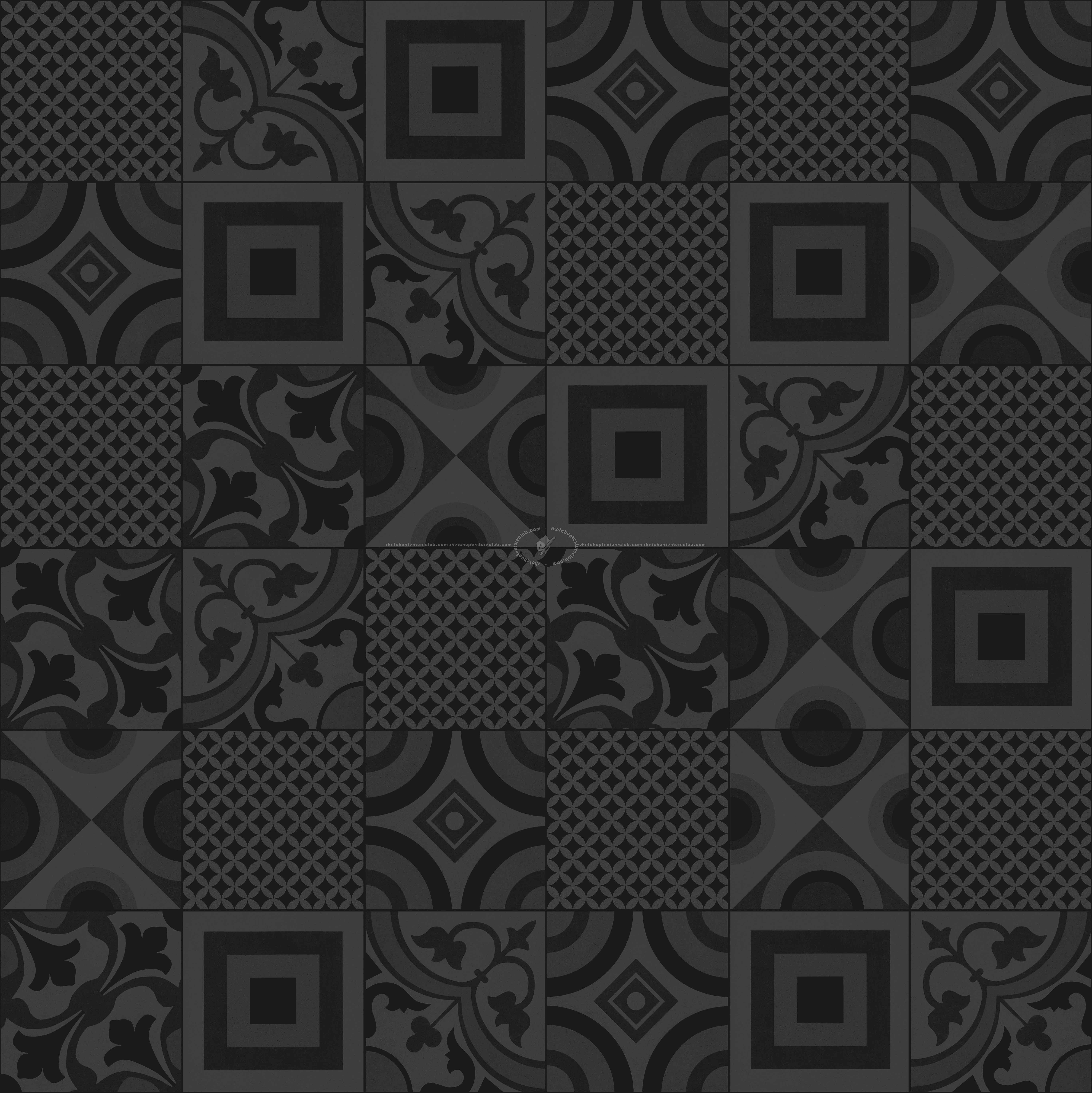 Textures   -   ARCHITECTURE   -   TILES INTERIOR   -   Cement - Encaustic   -   Cement  - cementine tiles Pbr texture seamless 22133 - Specular