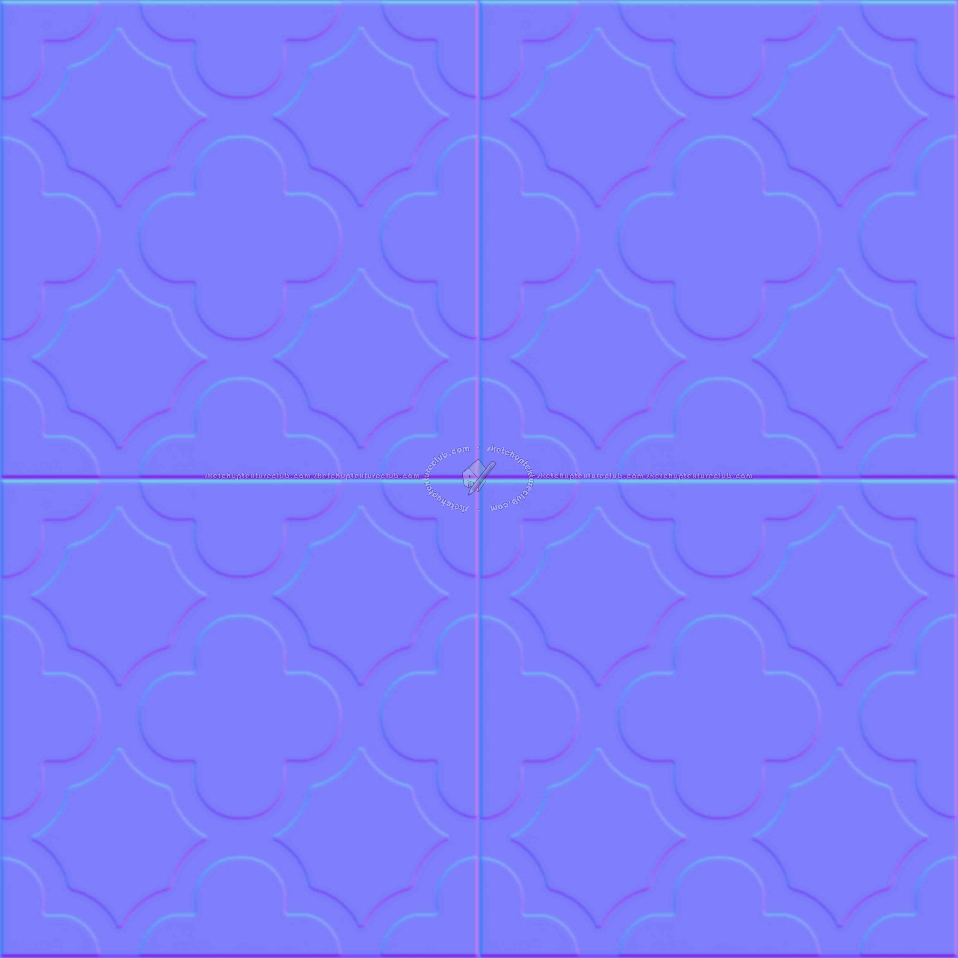 Textures   -   ARCHITECTURE   -   TILES INTERIOR   -   Cement - Encaustic   -   Cement  - cementine tiles Pbr texture seamless 22134 - Normal