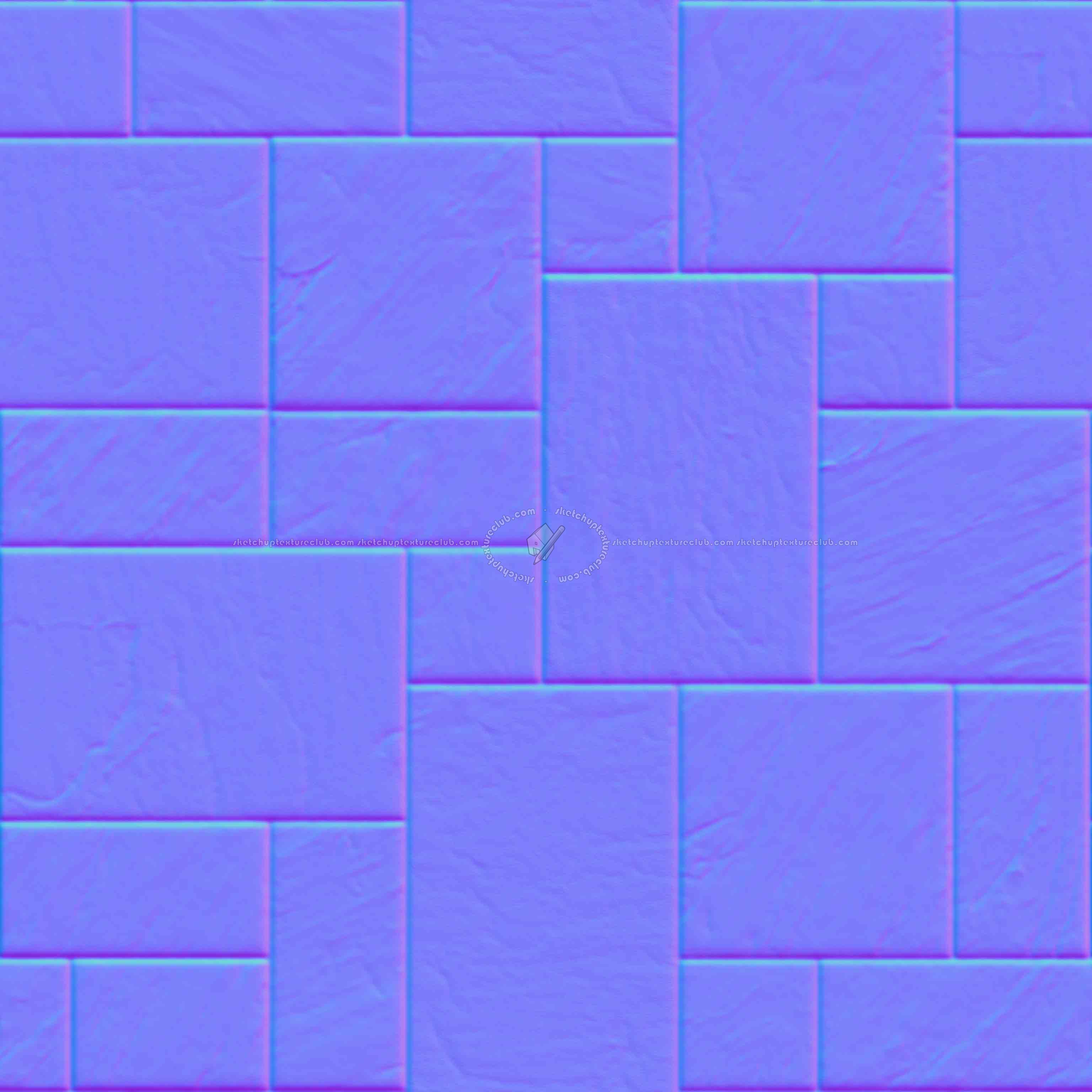 Textures   -   ARCHITECTURE   -   PAVING OUTDOOR   -   Pavers stone   -   Blocks mixed  - Sandstone paver PBR texture seamless 22666 - Normal