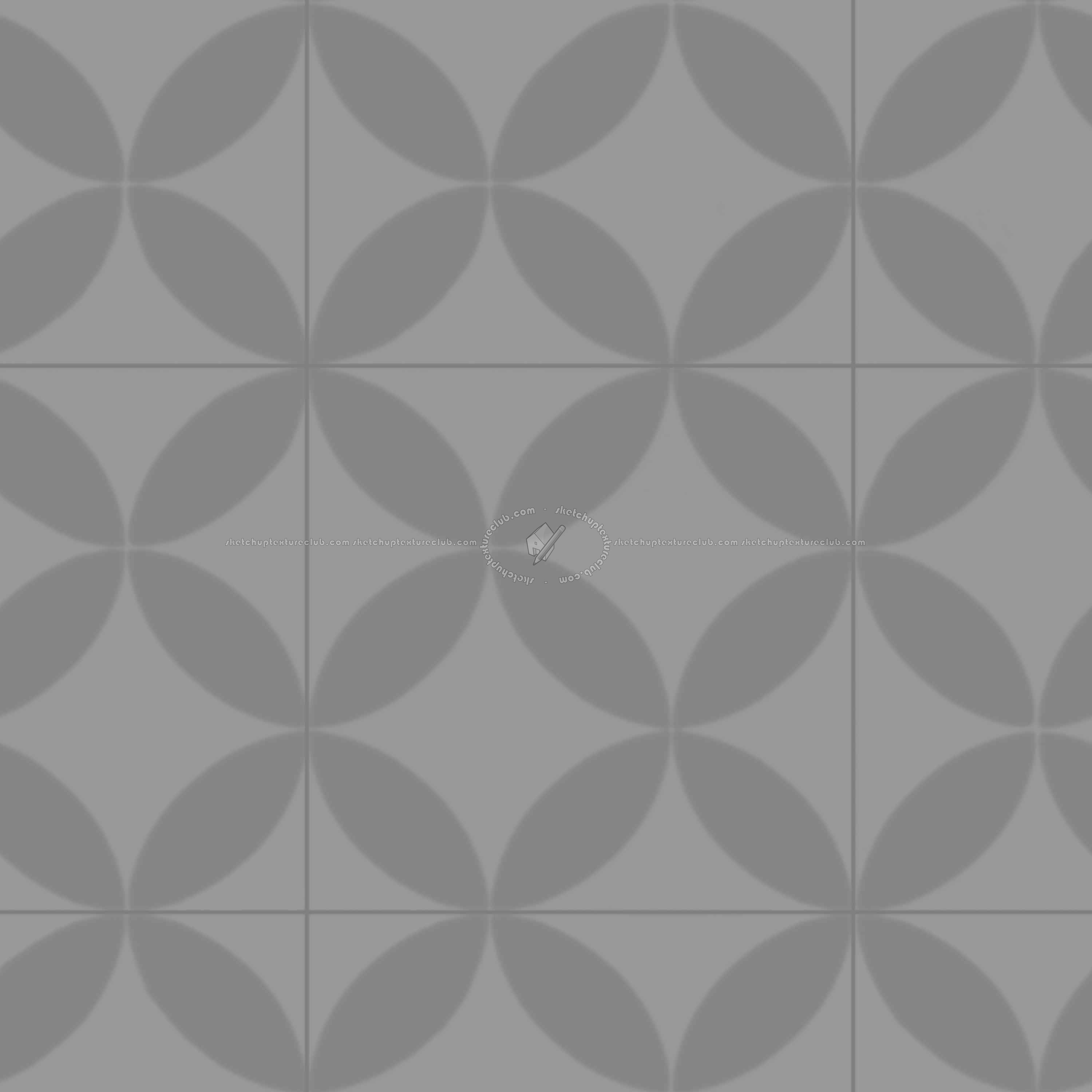 Textures - ARCHITECTURE - TILES INTERIOR - Cement - Encaustic - Cement - cementine tiles Pbr texture seamless 22138 - Displacement