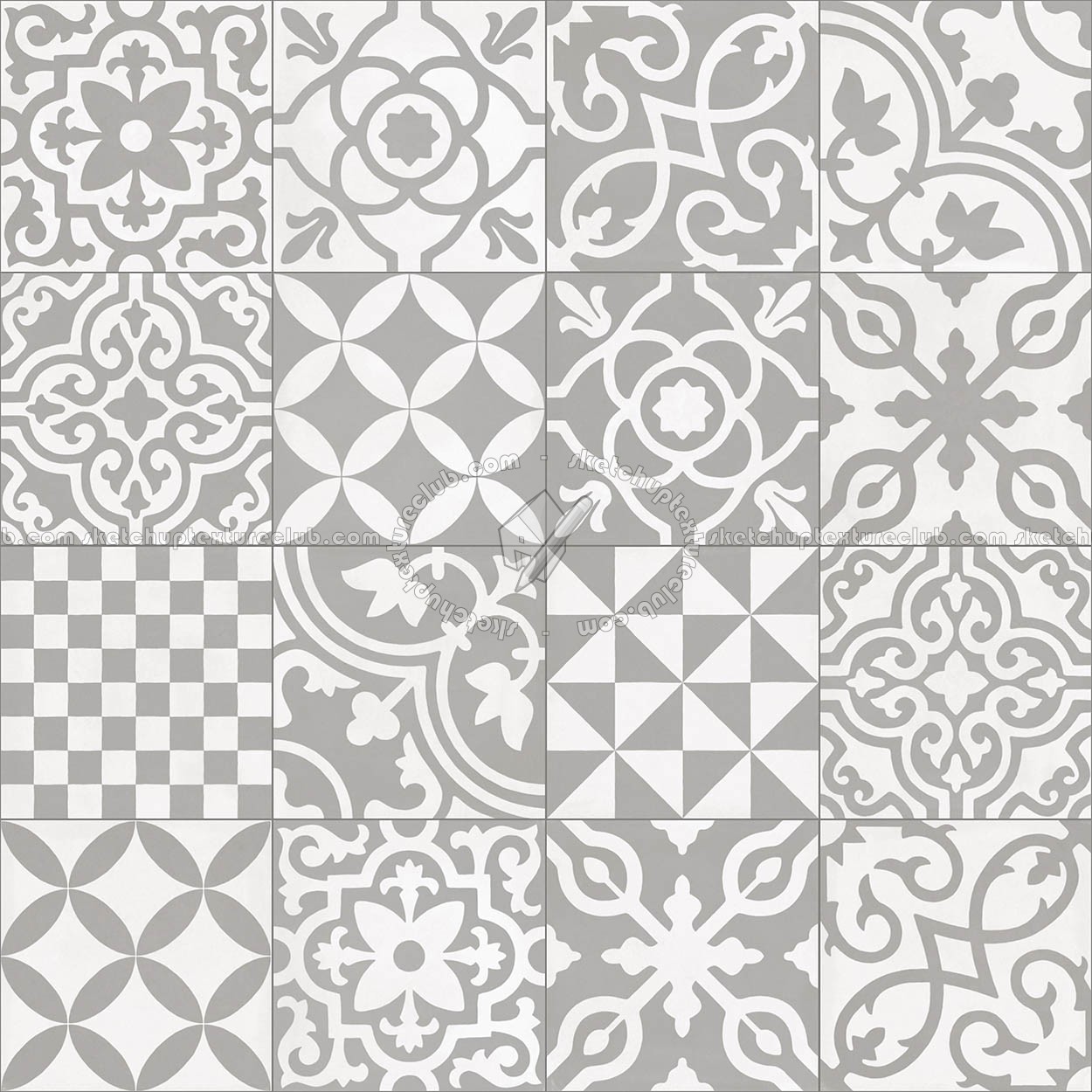 Textures   -   ARCHITECTURE   -   TILES INTERIOR   -   Cement - Encaustic   -   Cement  - cementine tiles Pbr texture seamless 22143 (seamless)