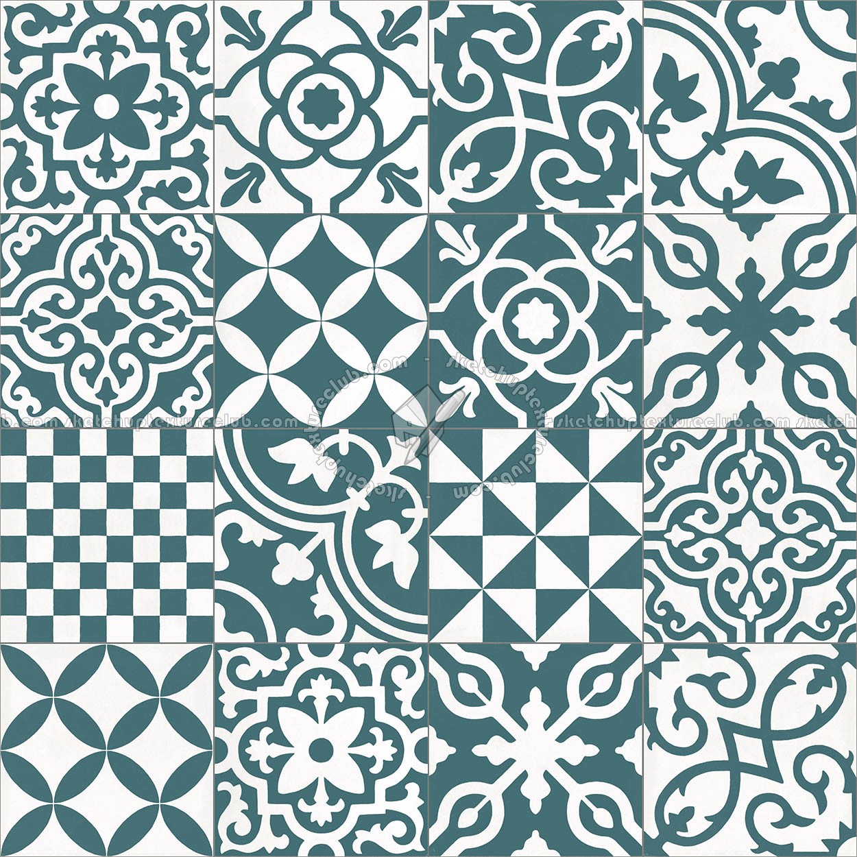 Textures   -   ARCHITECTURE   -   TILES INTERIOR   -   Cement - Encaustic   -   Cement  - cementine tiles Pbr texture seamless 22145 (seamless)