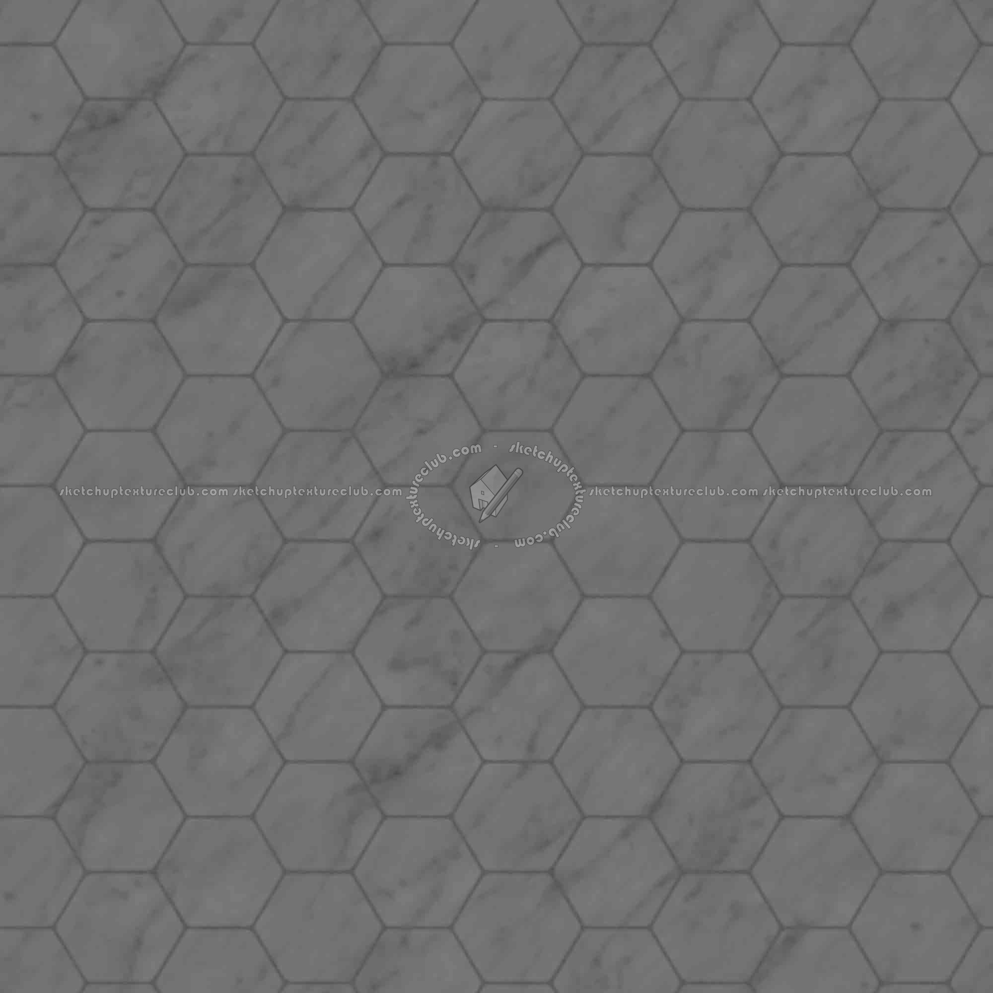 Textures   -   ARCHITECTURE   -   TILES INTERIOR   -   Hexagonal mixed  - Carrara marble hexagonal texture seamless 17108 - Displacement