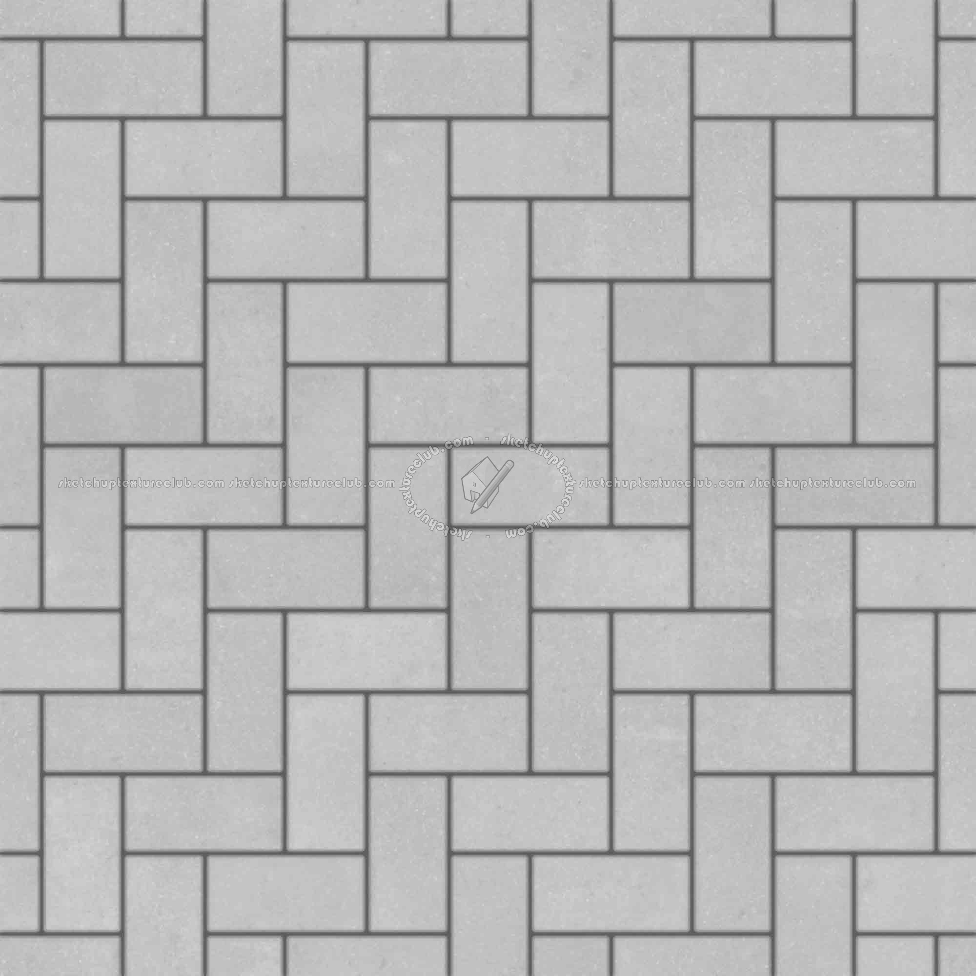 Textures   -   ARCHITECTURE   -   PAVING OUTDOOR   -   Concrete   -   Herringbone  - Concrete paving herringbone outdoor texture seamless 05804 - Displacement