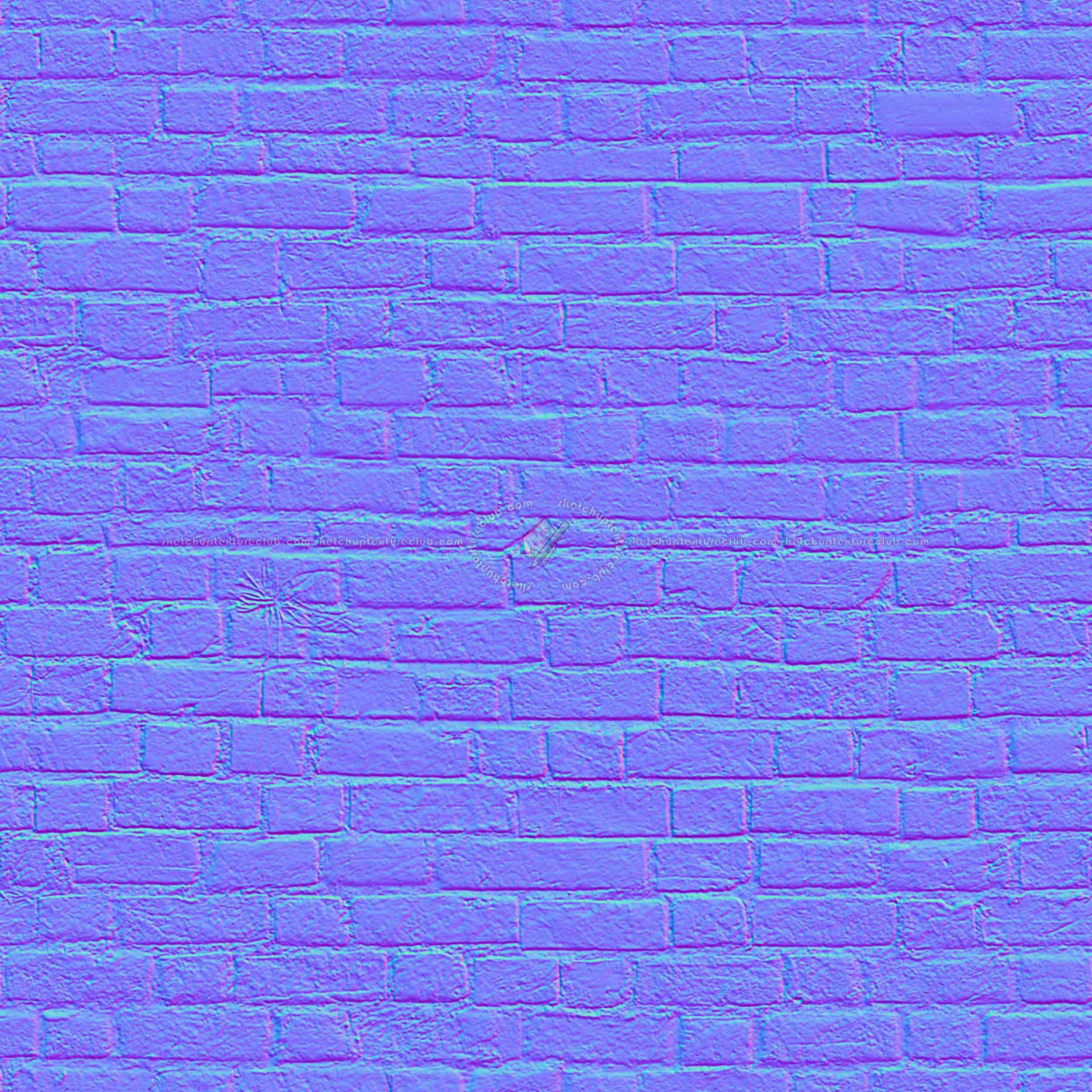 Textures   -   ARCHITECTURE   -   BRICKS   -   Damaged bricks  - Damaged bricks texture seamless 00116 - Normal