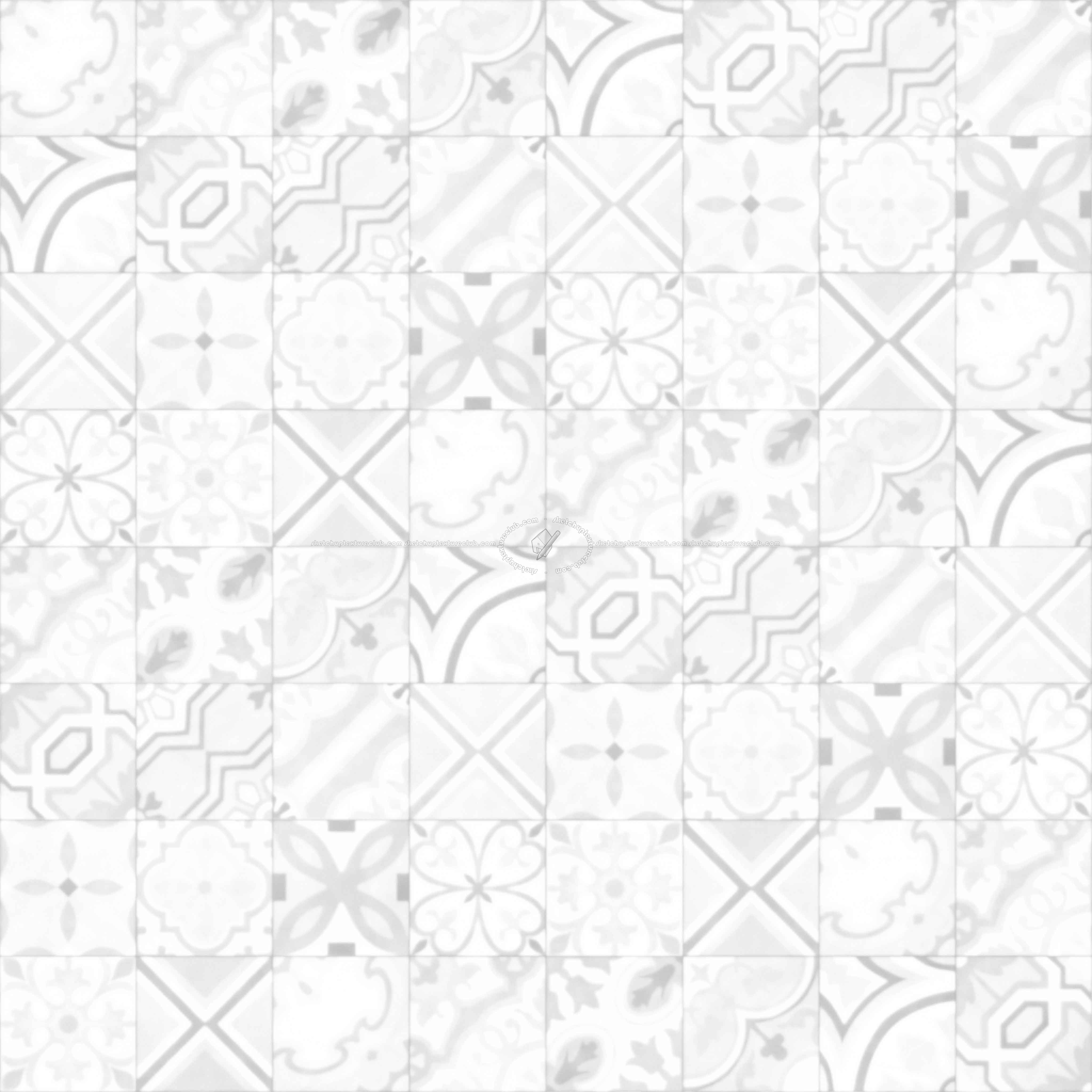 Textures - ARCHITECTURE - TILES INTERIOR - Cement - Encaustic - Cement - cementine tiles Pbr texture seamless 22146 - Ambient occlusion