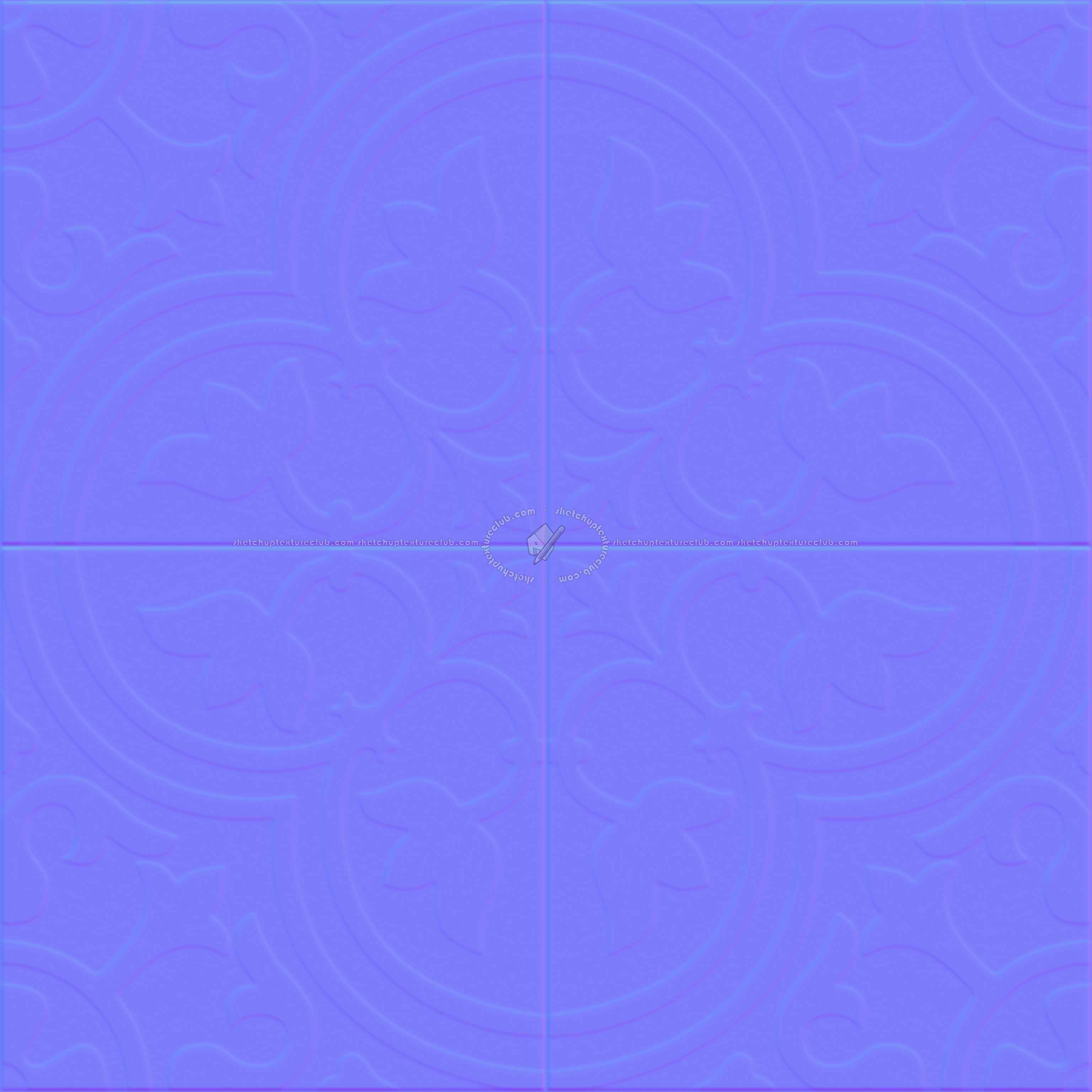 Textures - ARCHITECTURE - TILES INTERIOR - Cement - Encaustic - Cement - cementine tiles Pbr texture seamless 22148 - Normal