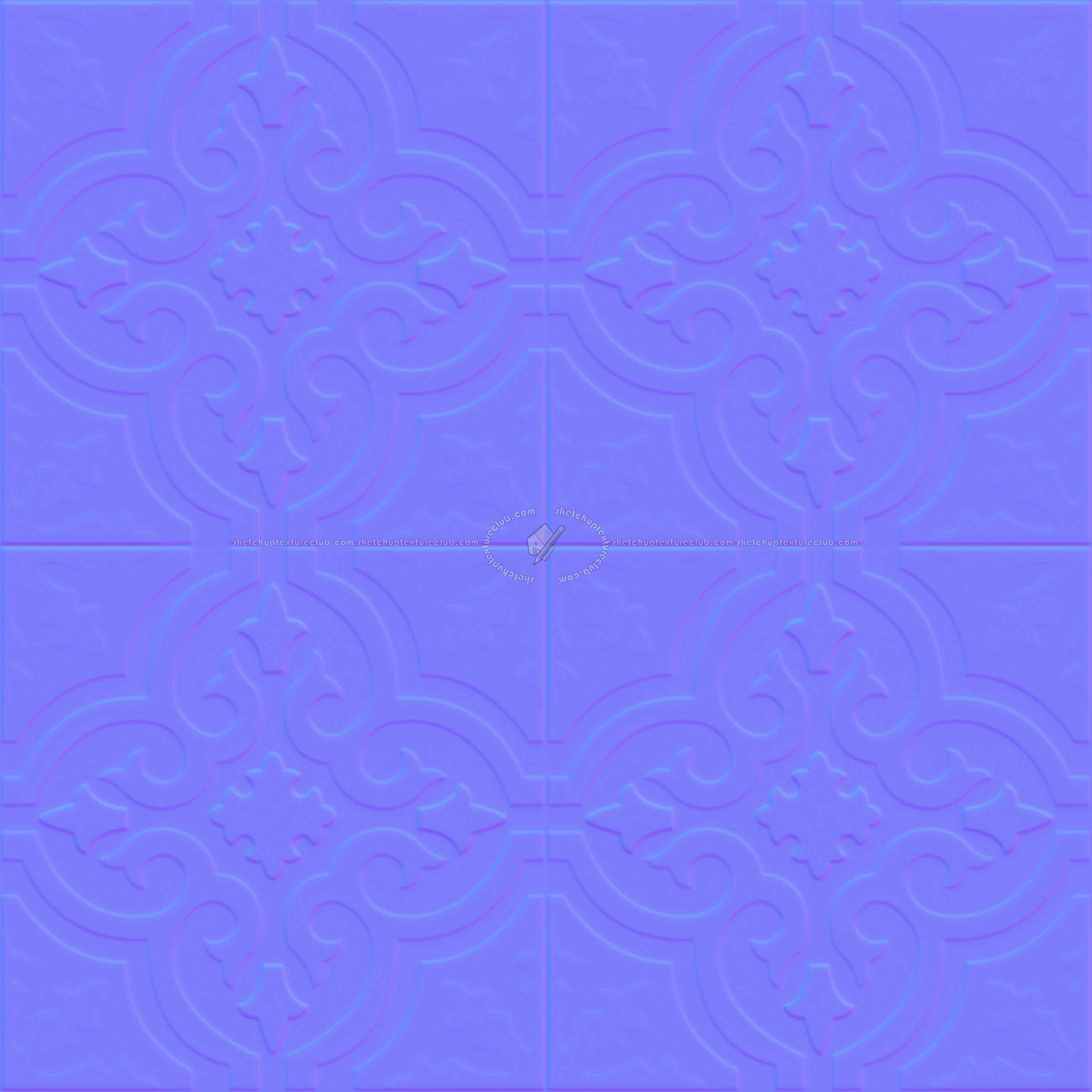 Textures   -   ARCHITECTURE   -   TILES INTERIOR   -   Cement - Encaustic   -   Cement  - cementine tiles Pbr texture seamless 22150 - Normal