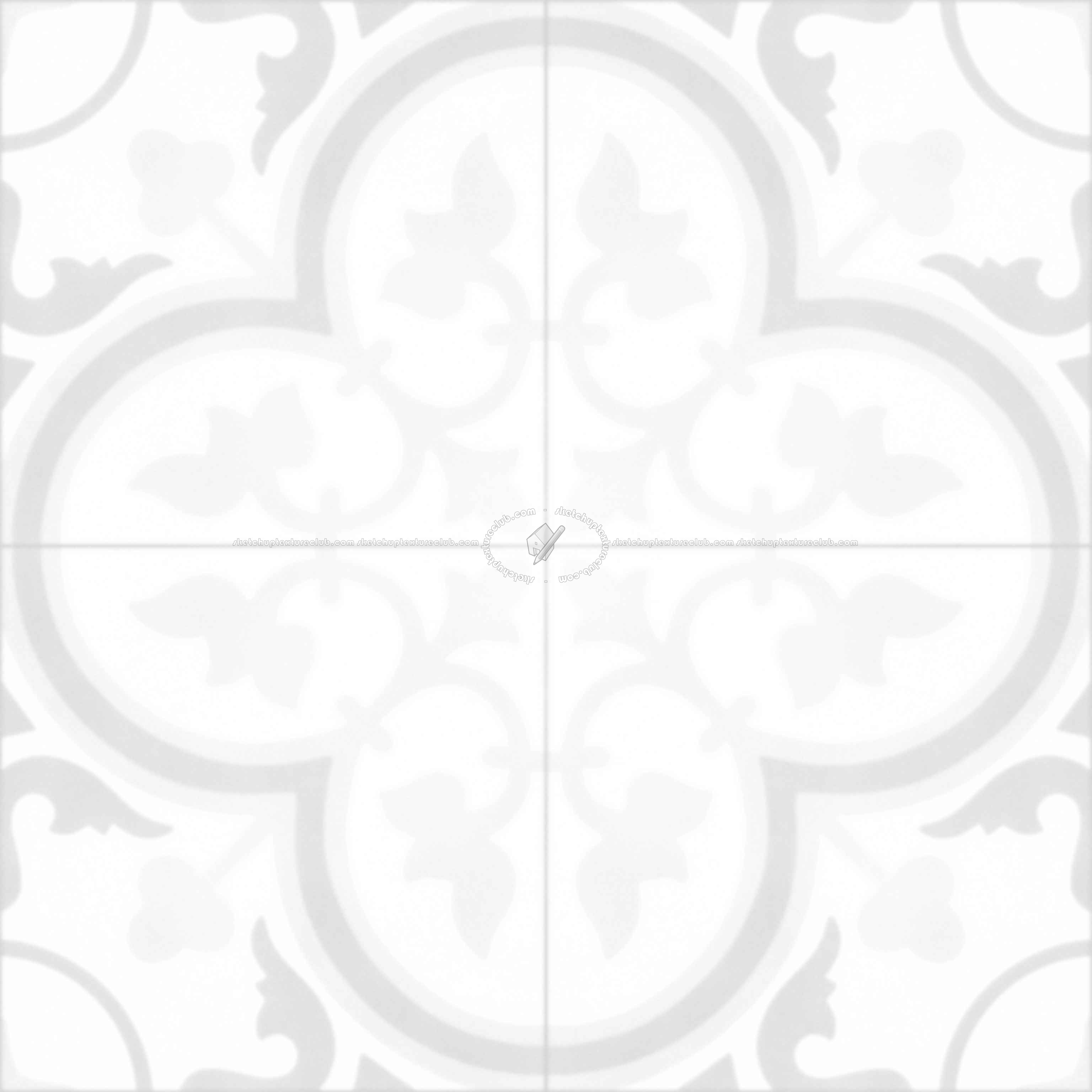 Textures - ARCHITECTURE - TILES INTERIOR - Cement - Encaustic - Cement - cementine tiles Pbr texture seamless 22151 - Ambient occlusion