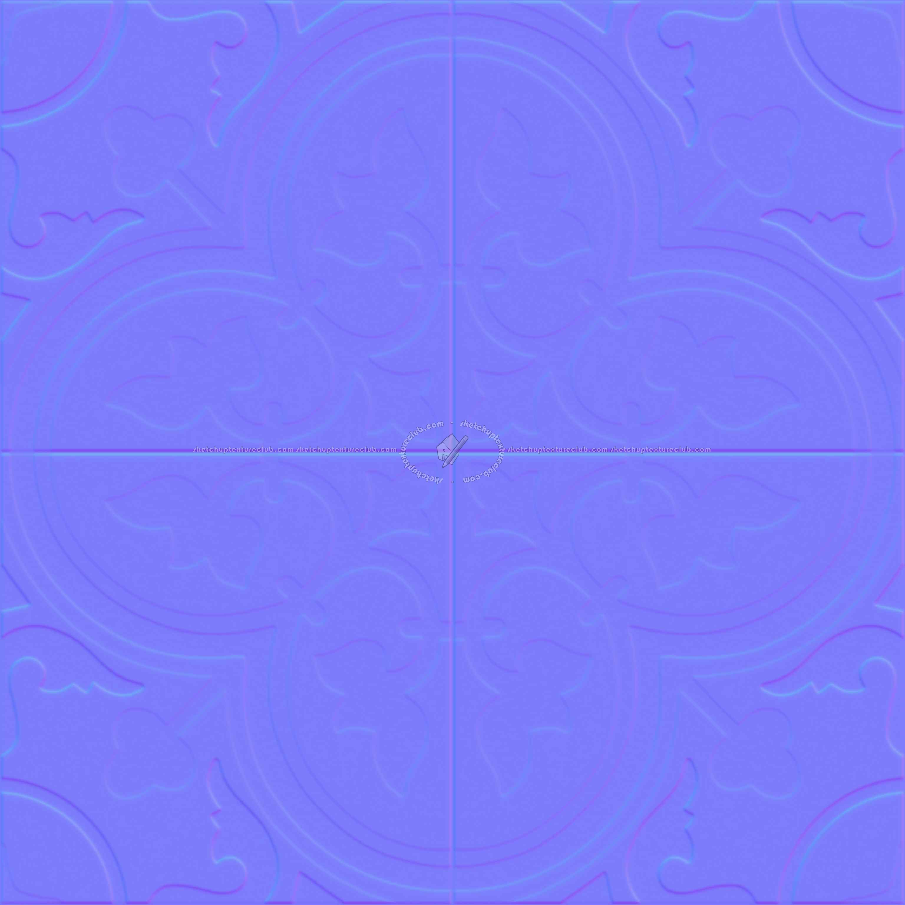 Textures - ARCHITECTURE - TILES INTERIOR - Cement - Encaustic - Cement - cementine tiles Pbr texture seamless 22151 - Normal