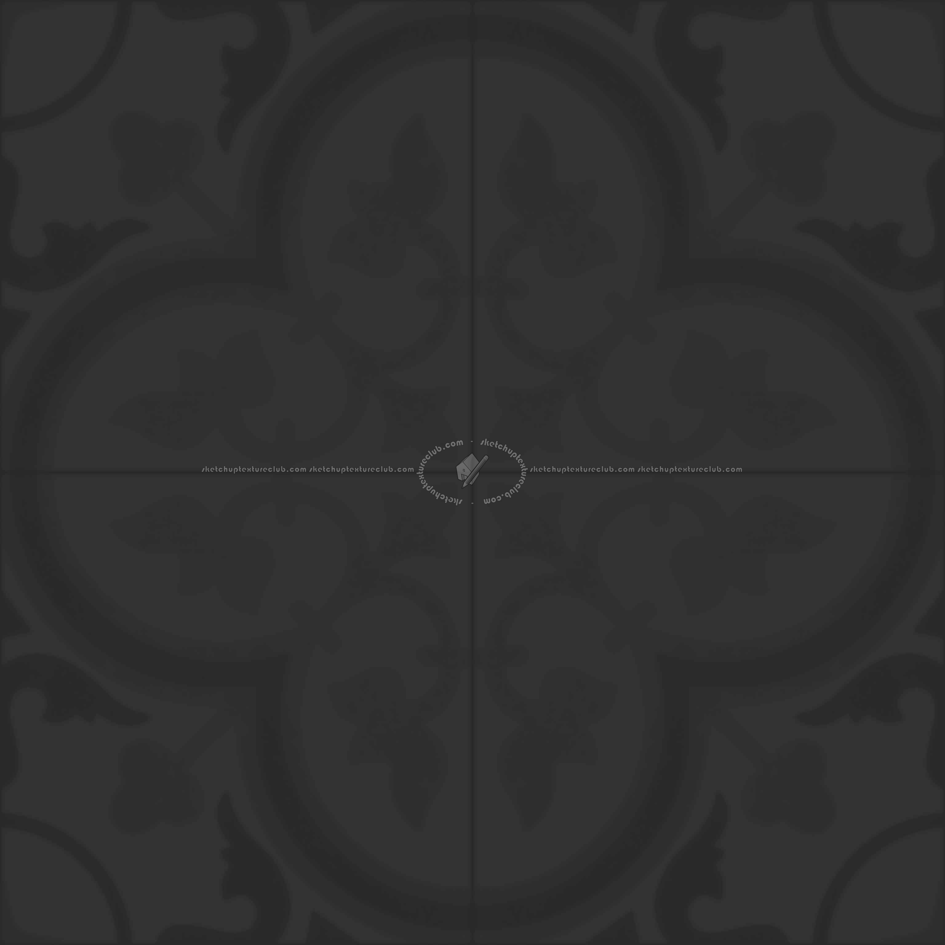 Textures - ARCHITECTURE - TILES INTERIOR - Cement - Encaustic - Cement - cementine tiles Pbr texture seamless 22151 - Specular