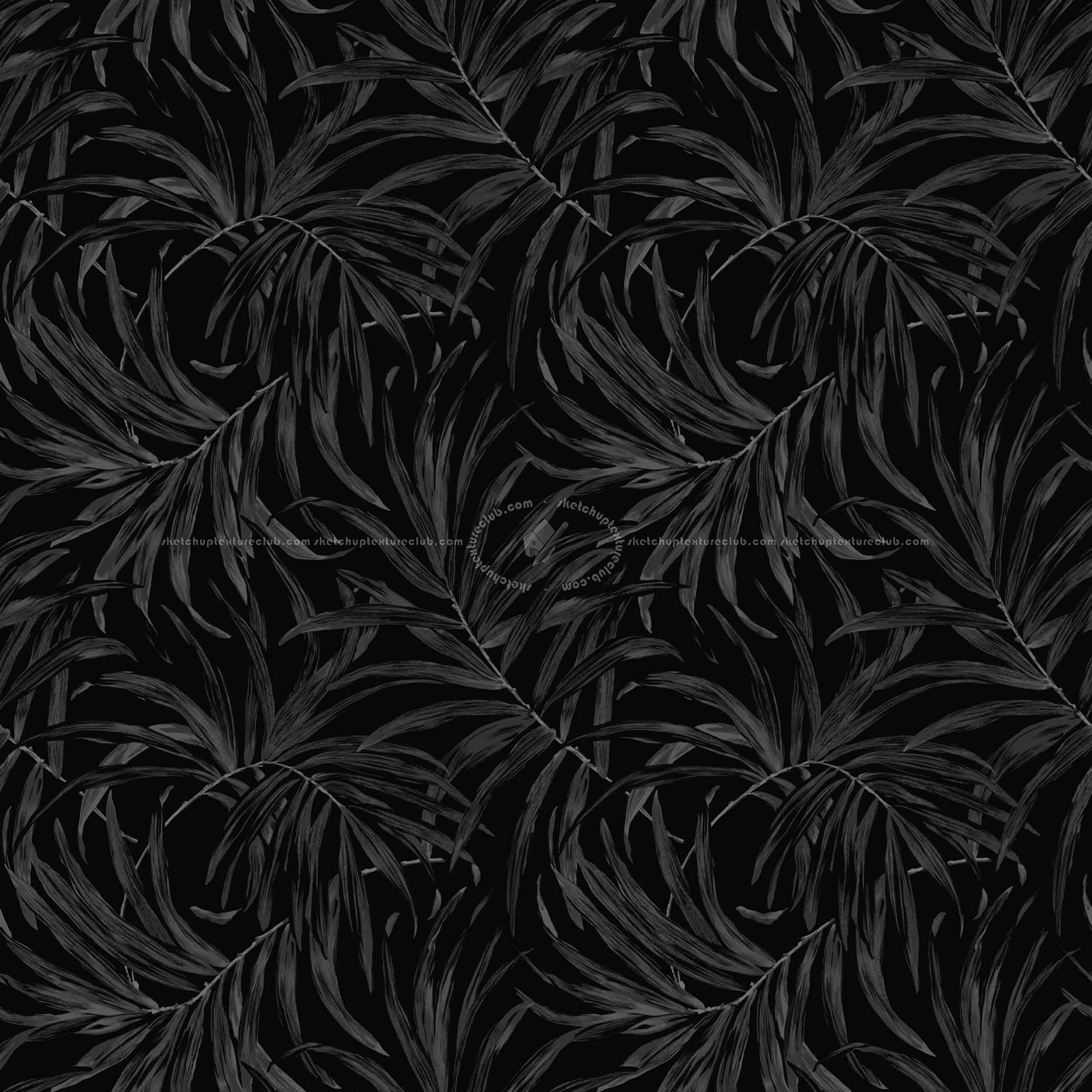 Textures - MATERIALS - WALLPAPER - various patterns - Tropics bali leaves wallpaper texture seamless 20932 - Specular