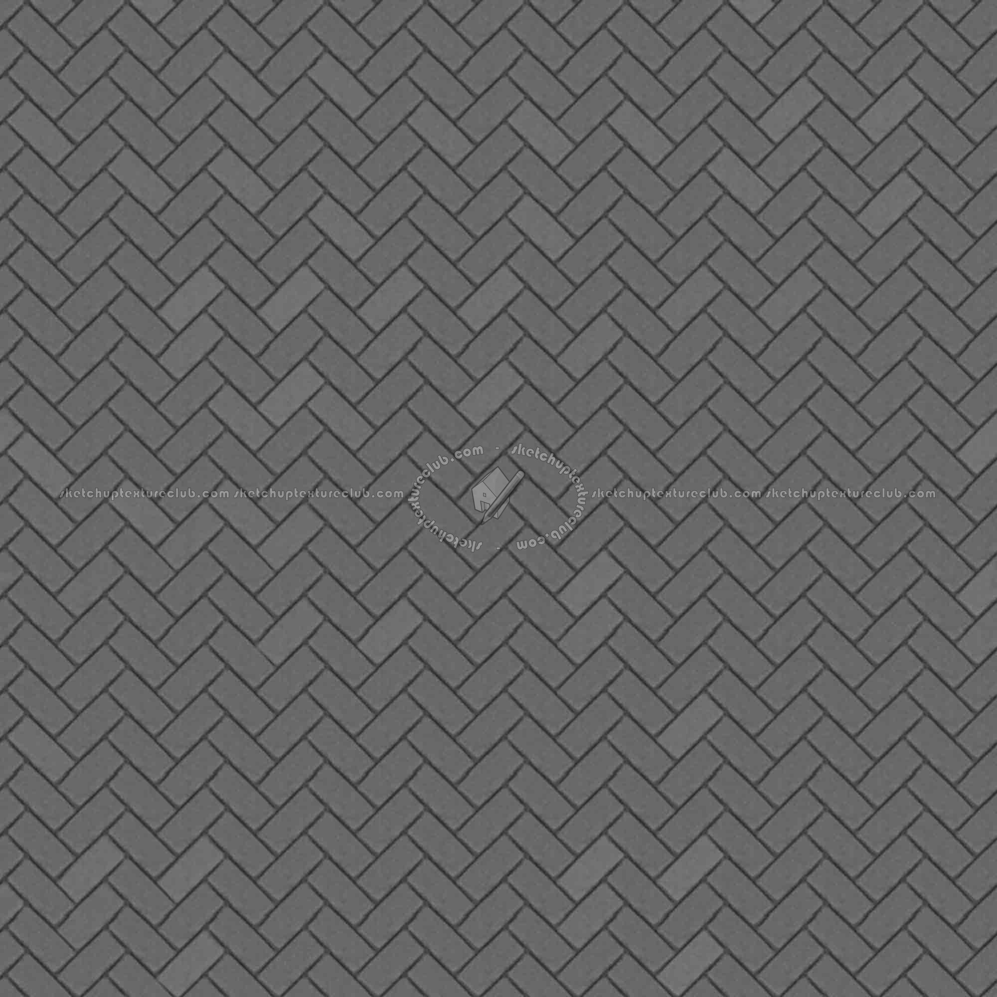 Textures   -   ARCHITECTURE   -   PAVING OUTDOOR   -   Concrete   -   Herringbone  - Concrete paving herringbone outdoor texture seamless 05805 - Displacement