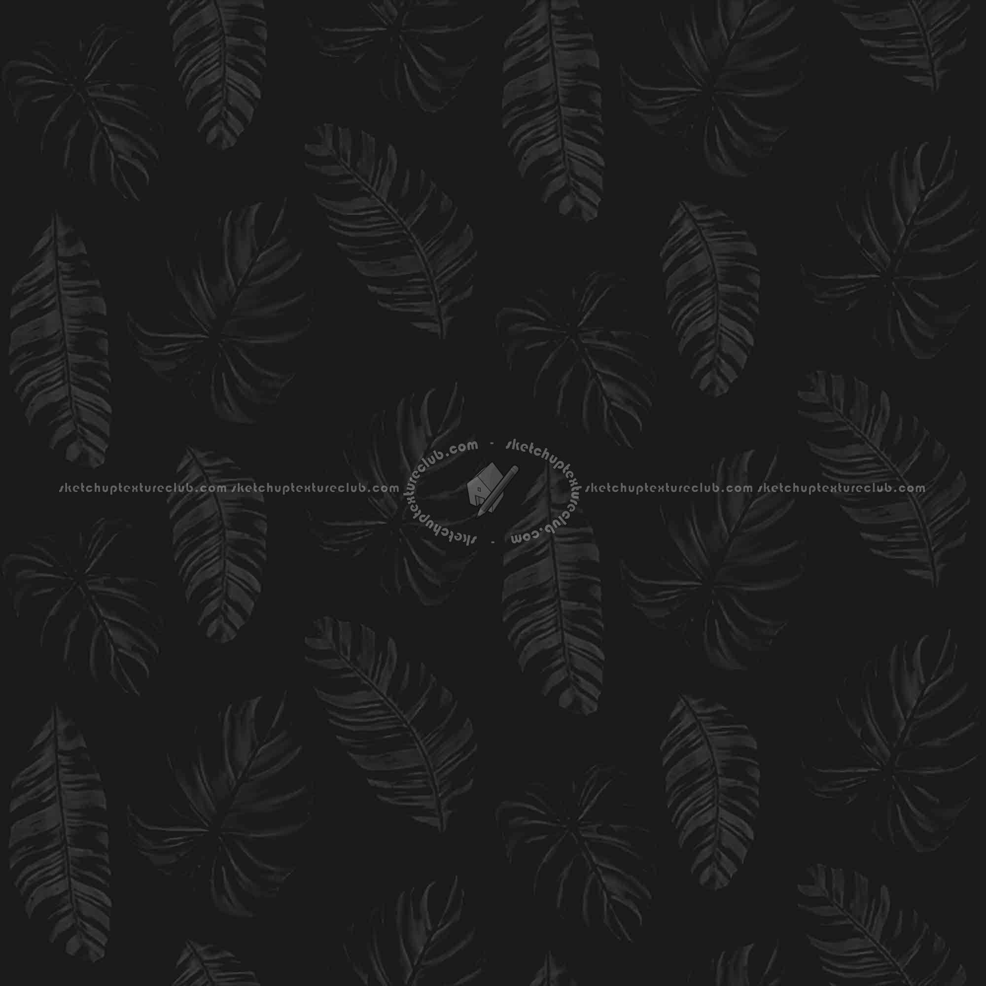 Textures   -   MATERIALS   -   WALLPAPER   -   various patterns  - Vinyl wallpaper with leaves PBR texture seamless 21563 - Specular
