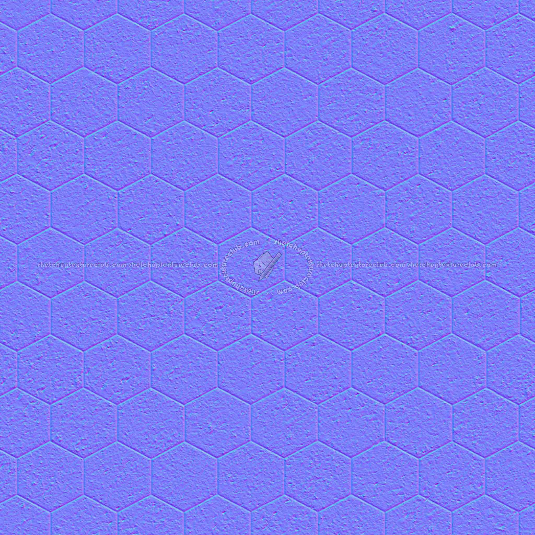 Textures   -   ARCHITECTURE   -   TILES INTERIOR   -   Hexagonal mixed  - Concrete hexagonal tile texture seamless 17116 - Normal