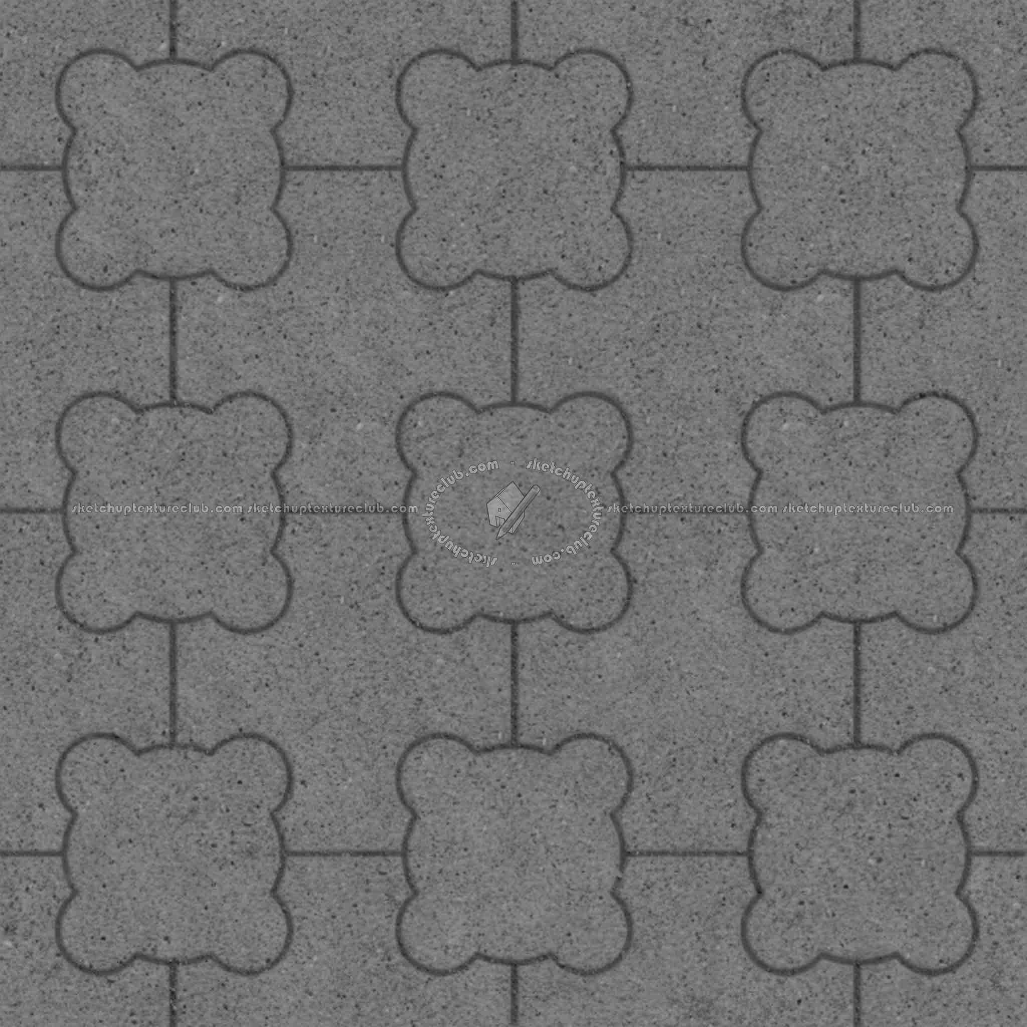 Textures   -   ARCHITECTURE   -   PAVING OUTDOOR   -   Concrete   -   Blocks mixed  - Paving concrete mixed size texture seamless 05578 - Displacement