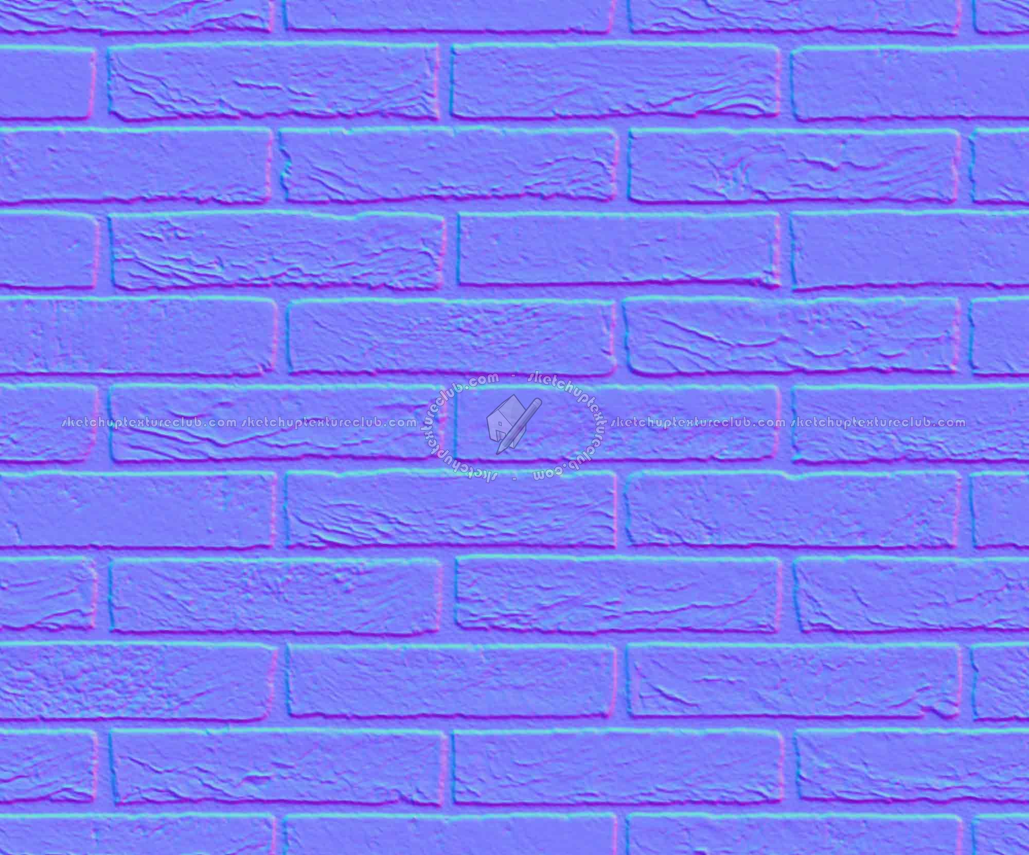 Textures   -   ARCHITECTURE   -   BRICKS   -   Facing Bricks   -   Rustic  - Rustic bricks texture seamless 00190 - Normal