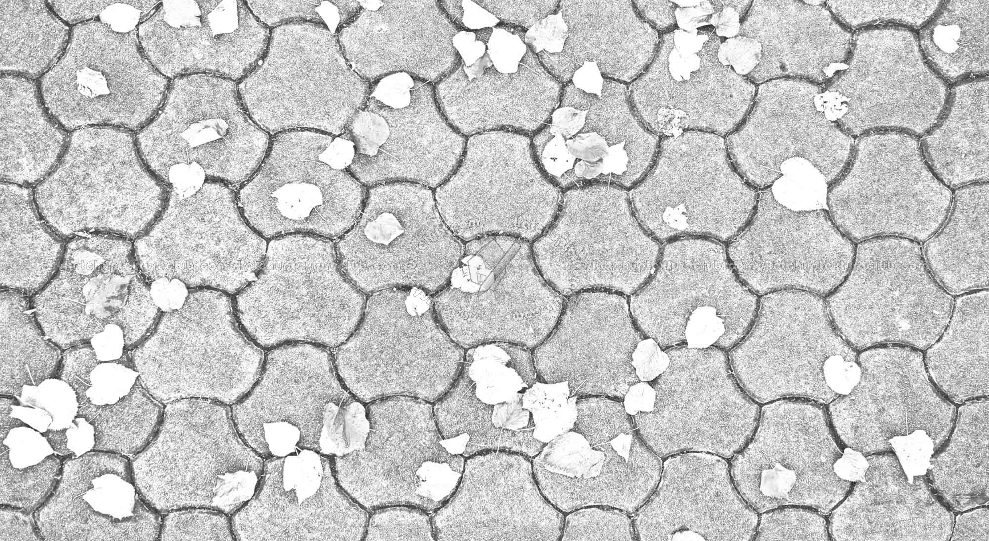 Textures   -   ARCHITECTURE   -   PAVING OUTDOOR   -   Concrete   -   Blocks regular  - Concrete paving outdoor with dead leaves texture seamless 19342 - Bump