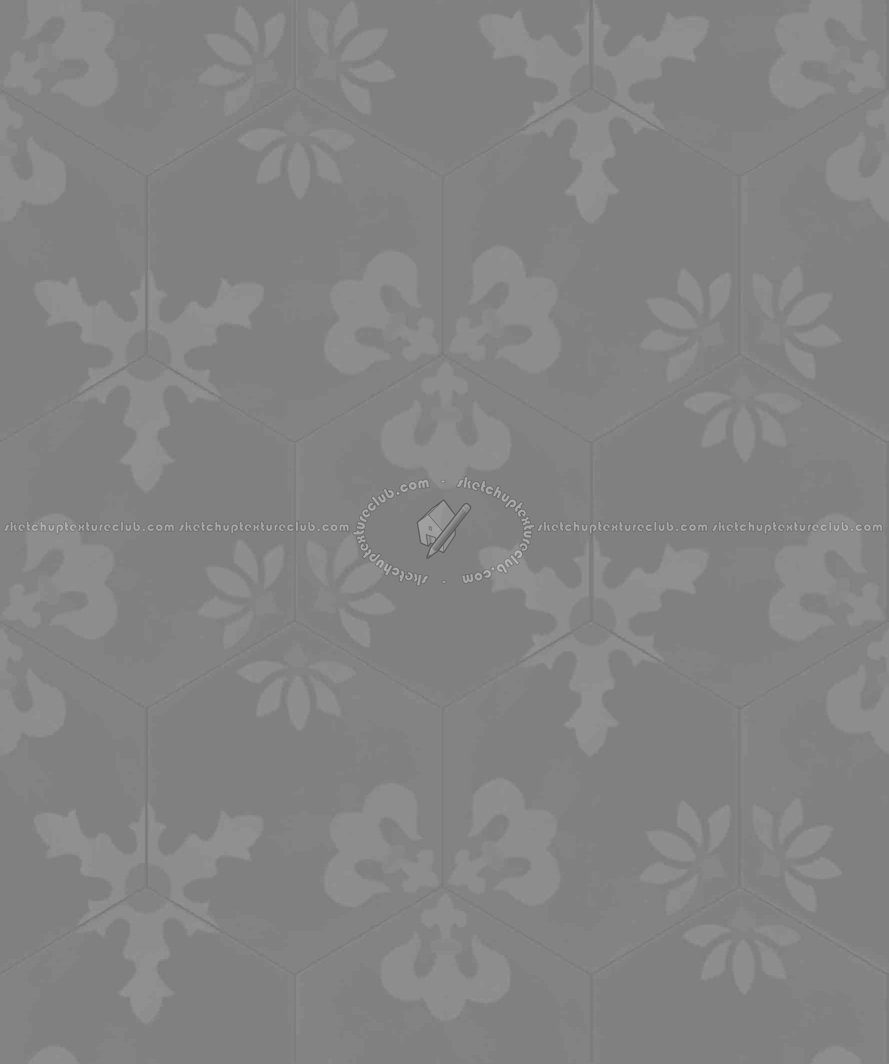 Textures   -   ARCHITECTURE   -   TILES INTERIOR   -   Hexagonal mixed  - Hexagonal tile texture seamless 17117 - Displacement