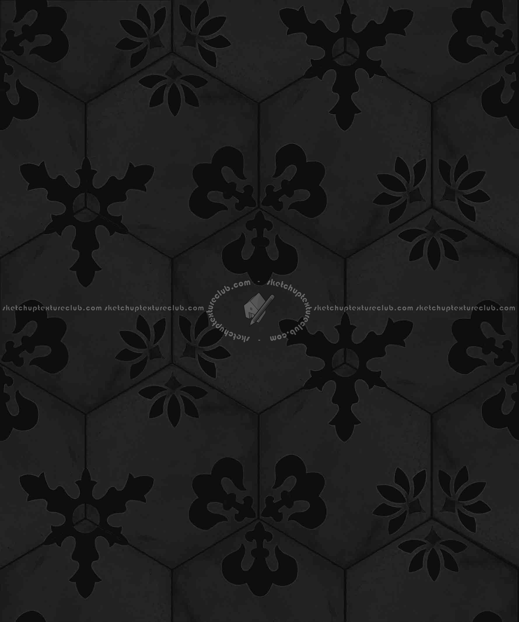 Textures   -   ARCHITECTURE   -   TILES INTERIOR   -   Hexagonal mixed  - Hexagonal tile texture seamless 17117 - Specular