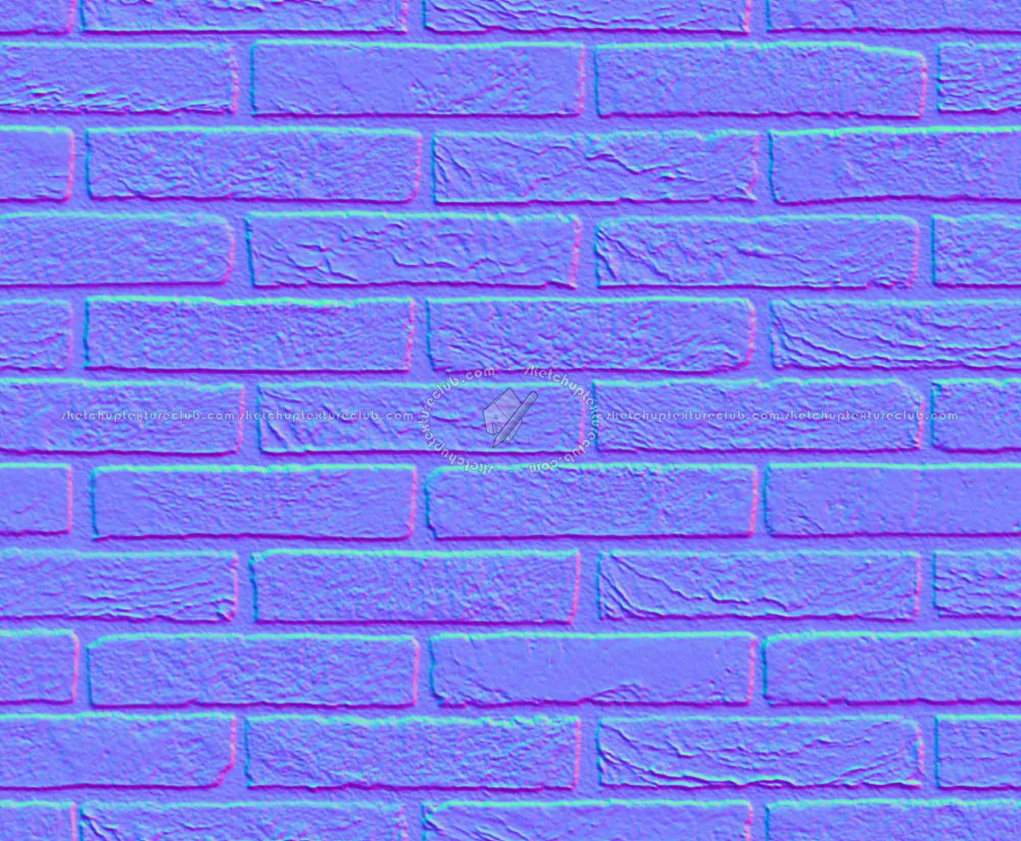 Textures   -   ARCHITECTURE   -   BRICKS   -   Facing Bricks   -   Rustic  - Rustic bricks texture seamless 00191 - Normal