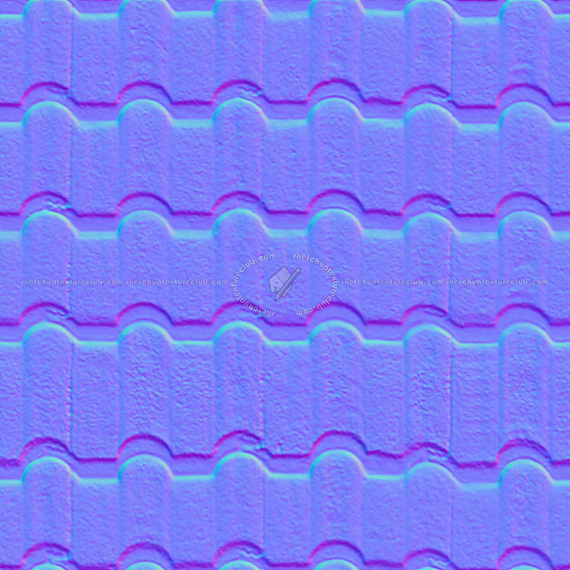 Textures   -   ARCHITECTURE   -   ROOFINGS   -   Clay roofs  - Clay roof texture seamless 19558 - Normal