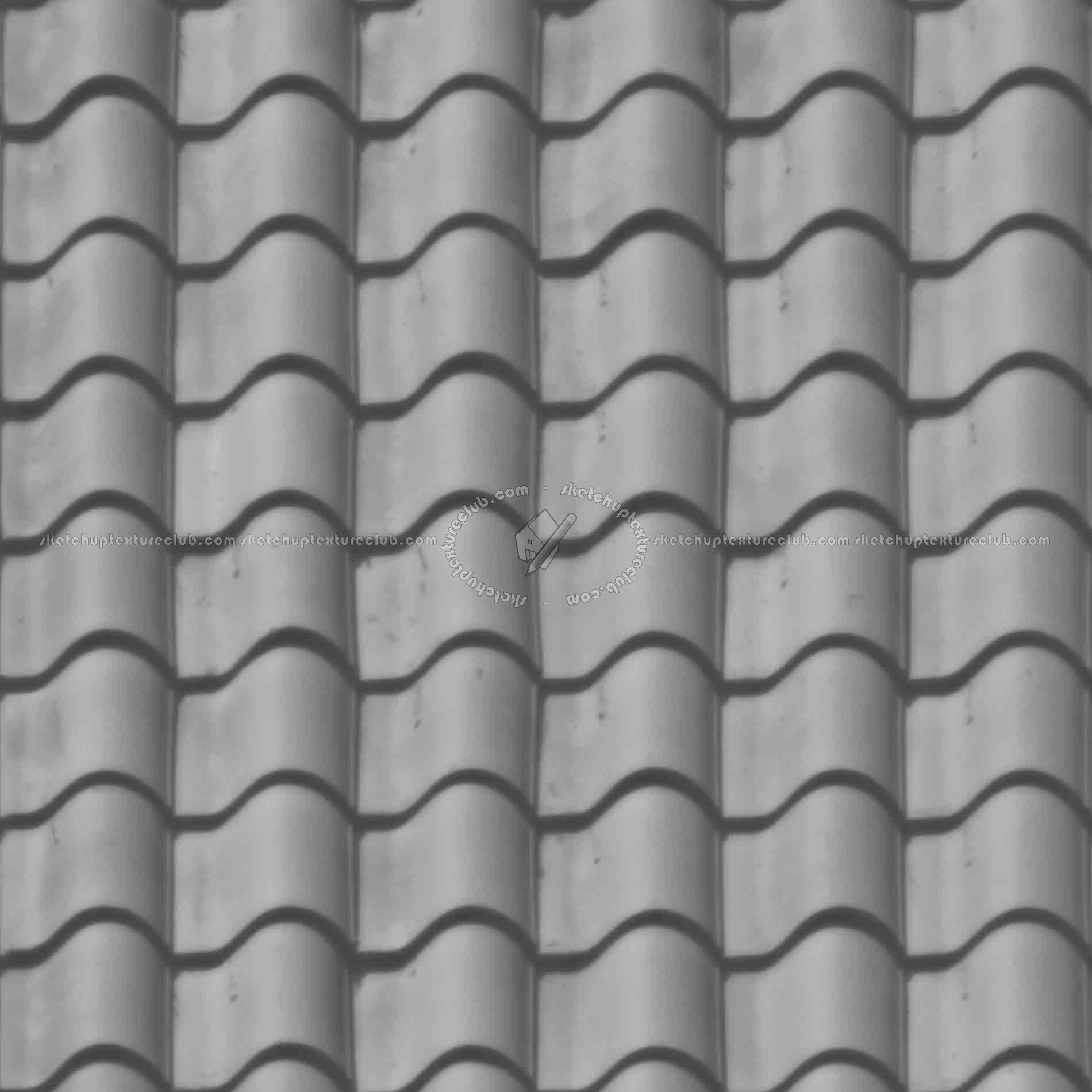Textures   -   ARCHITECTURE   -   ROOFINGS   -   Clay roofs  - Clay roof texture seamless 19560 - Displacement
