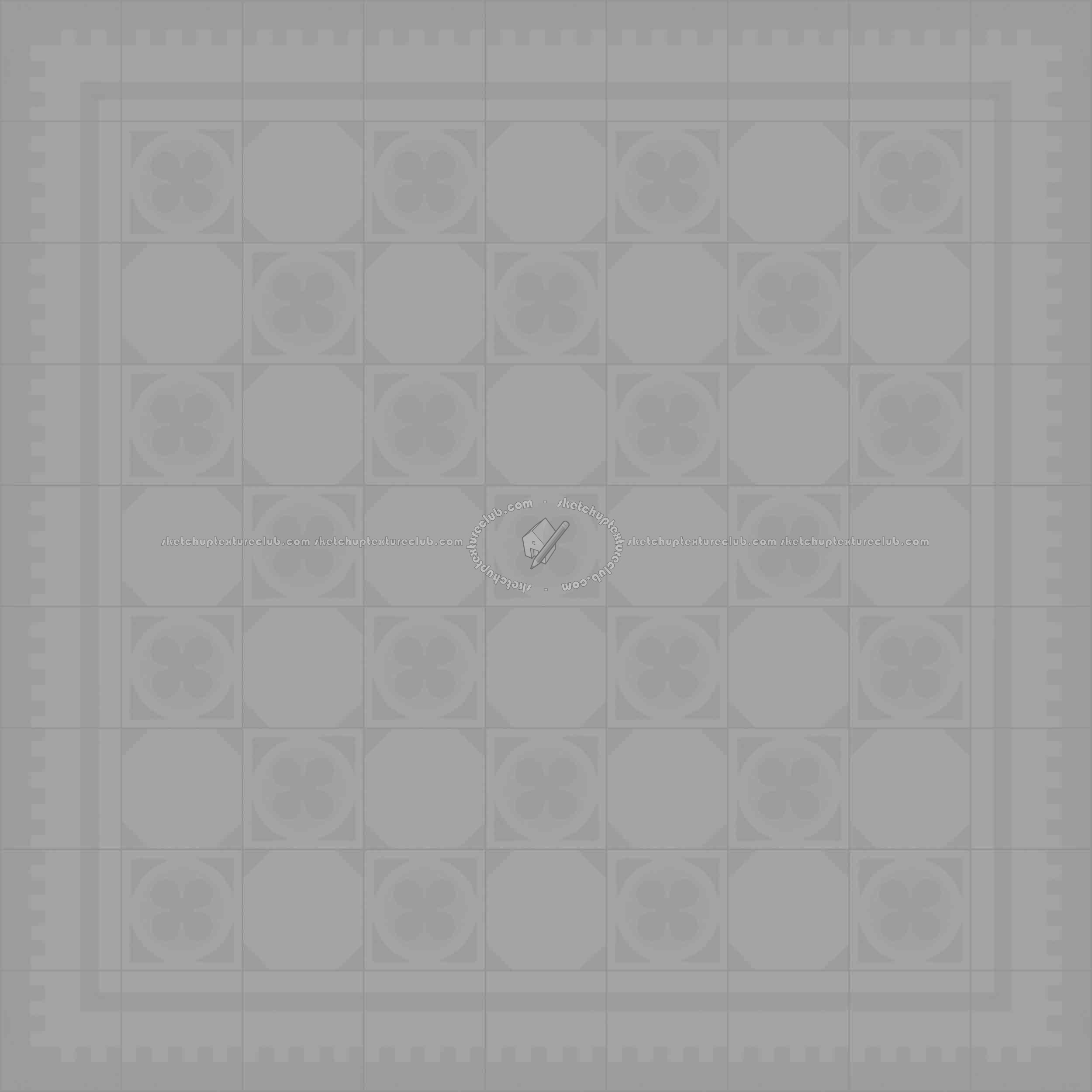 Textures   -   ARCHITECTURE   -   TILES INTERIOR   -   Cement - Encaustic   -   Cement  - Cement concrete tile texture seamless 13334 - Displacement