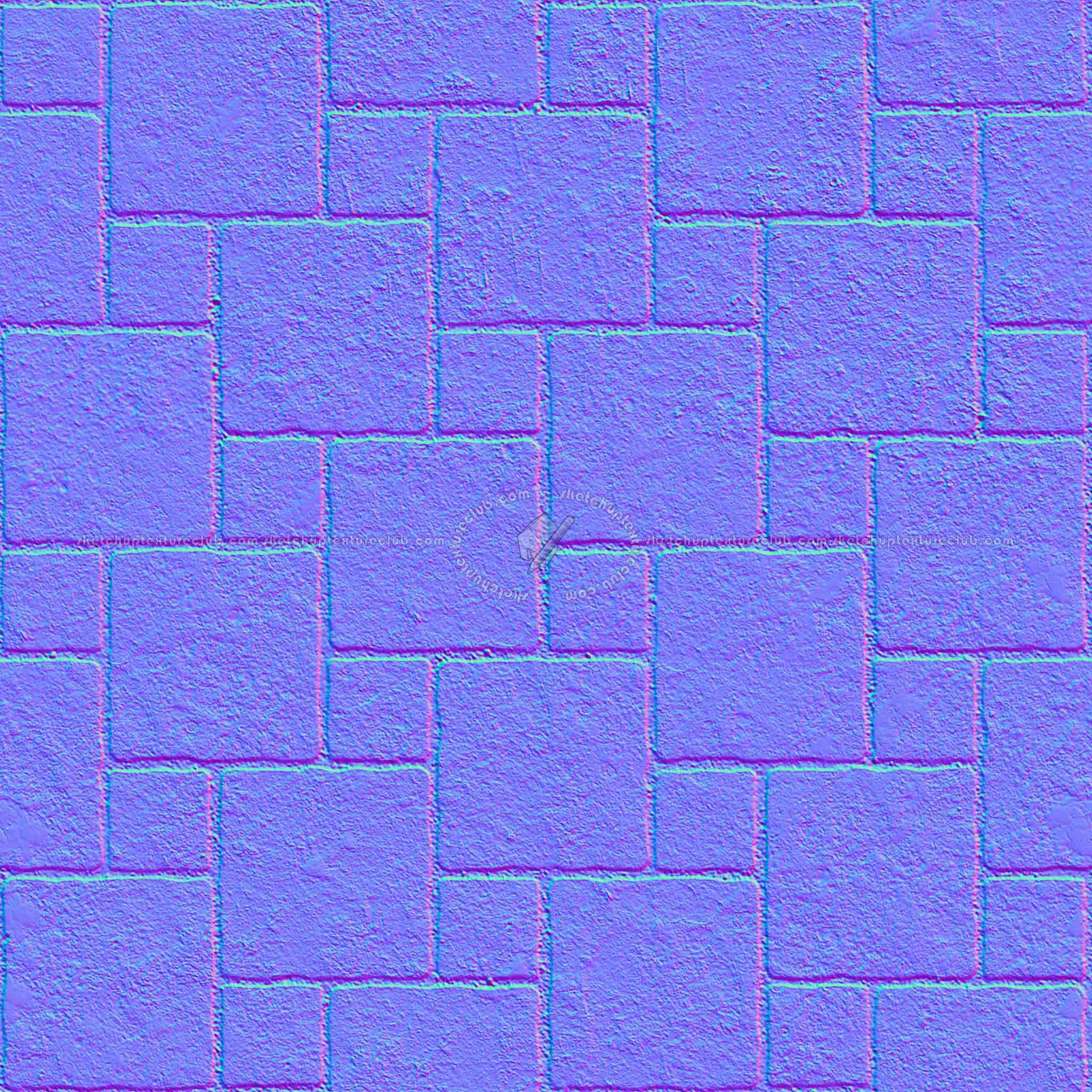 Textures   -   ARCHITECTURE   -   PAVING OUTDOOR   -   Concrete   -   Blocks damaged  - Concrete paving outdoor damaged texture seamless 05498 - Normal