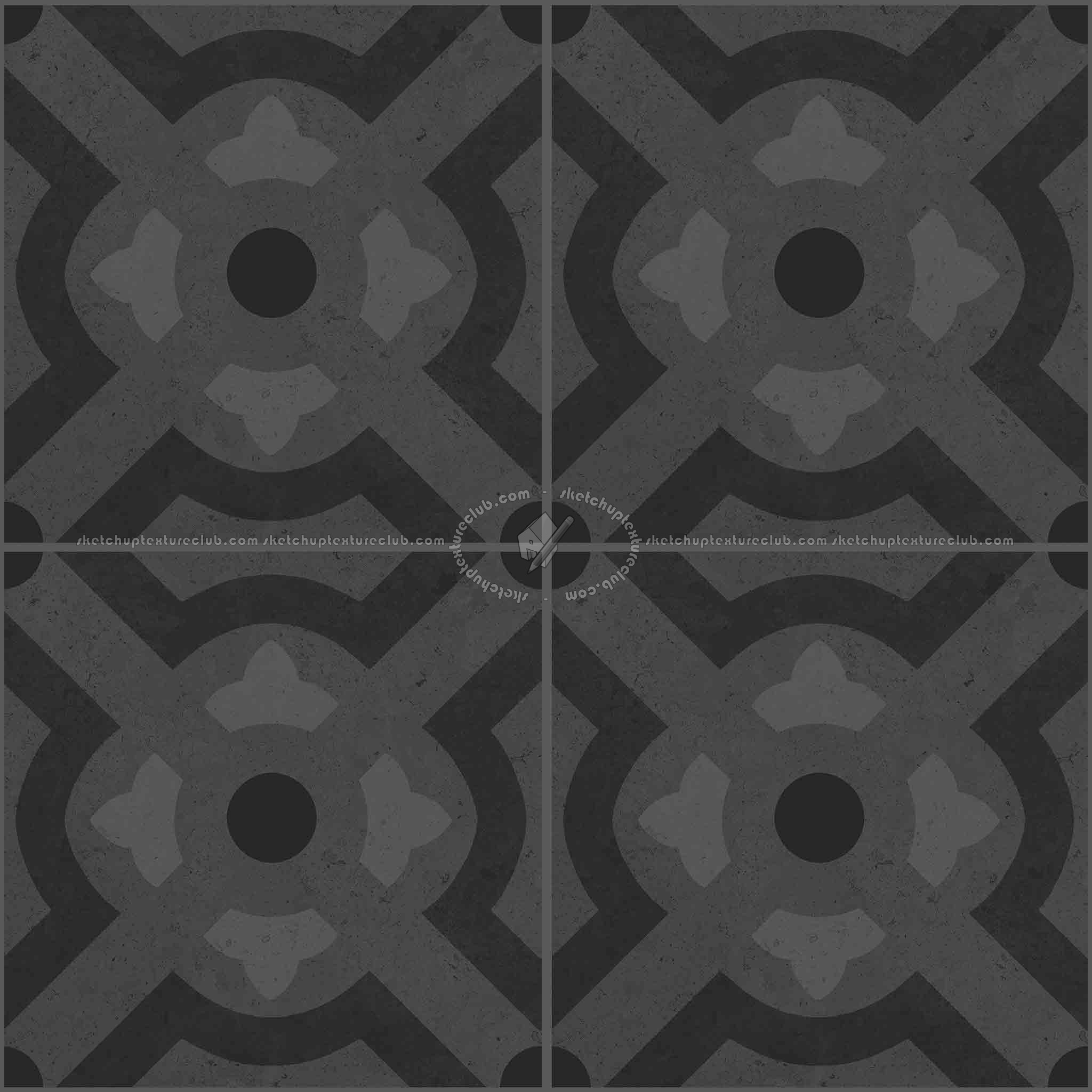 Textures - ARCHITECTURE - TILES INTERIOR - Ornate tiles - Geometric patterns - Ceramic geometric tiles PBR texture seamless 21932 - Specular