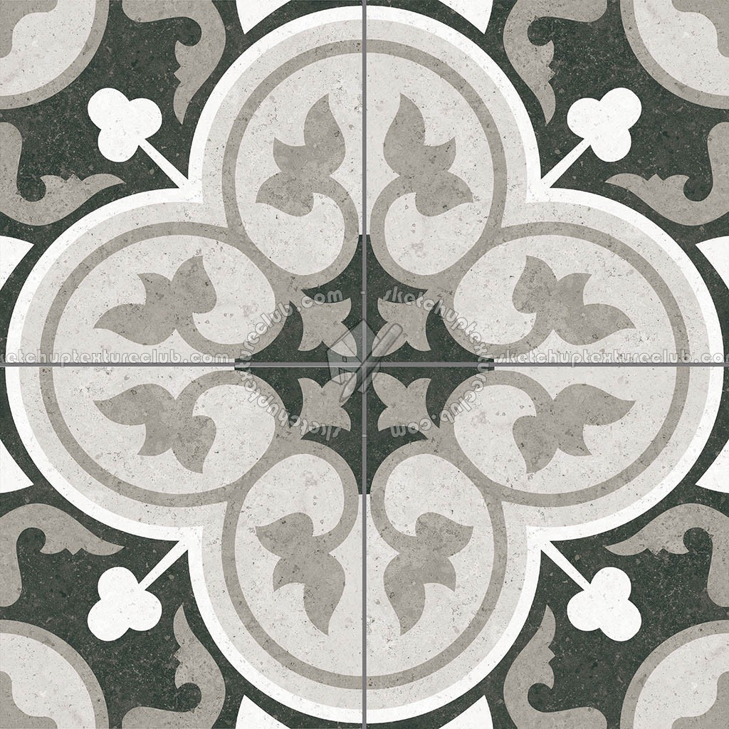 Ceramic geometric tiles PBR texture seamless 21934