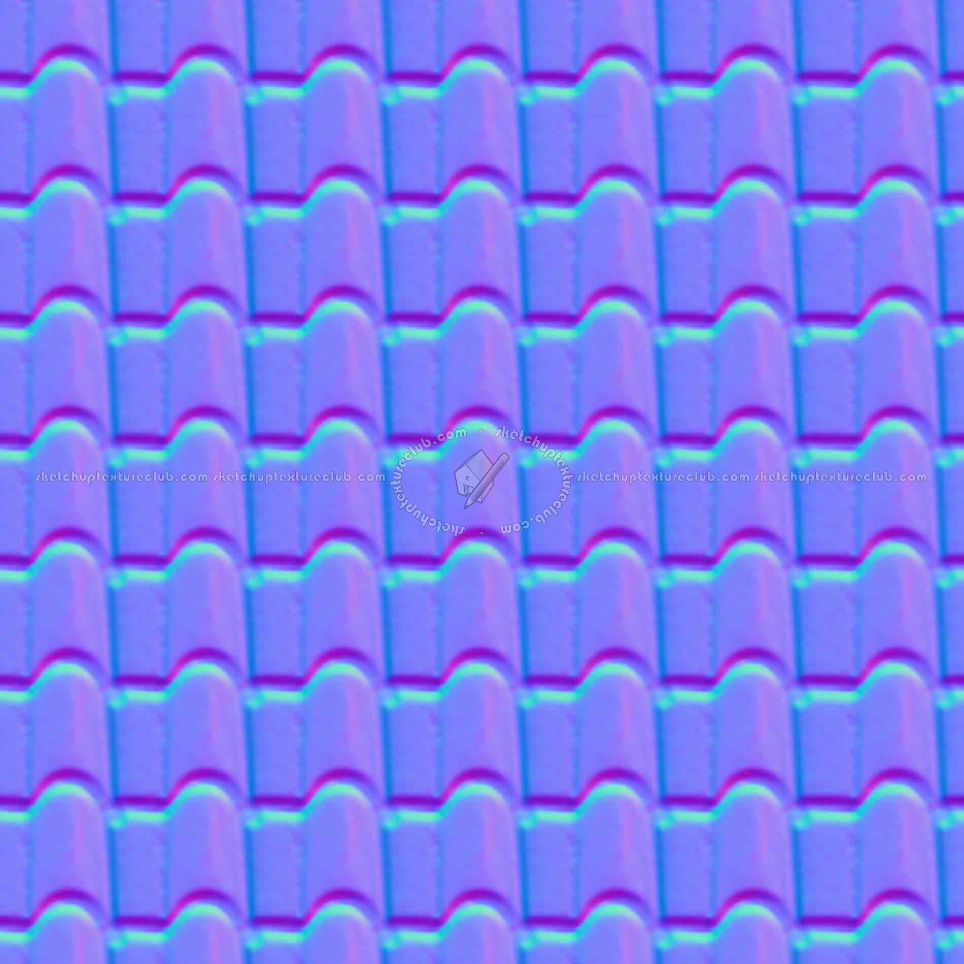 Textures   -   ARCHITECTURE   -   ROOFINGS   -   Clay roofs  - Clay roof texture seamless 19574 - Normal