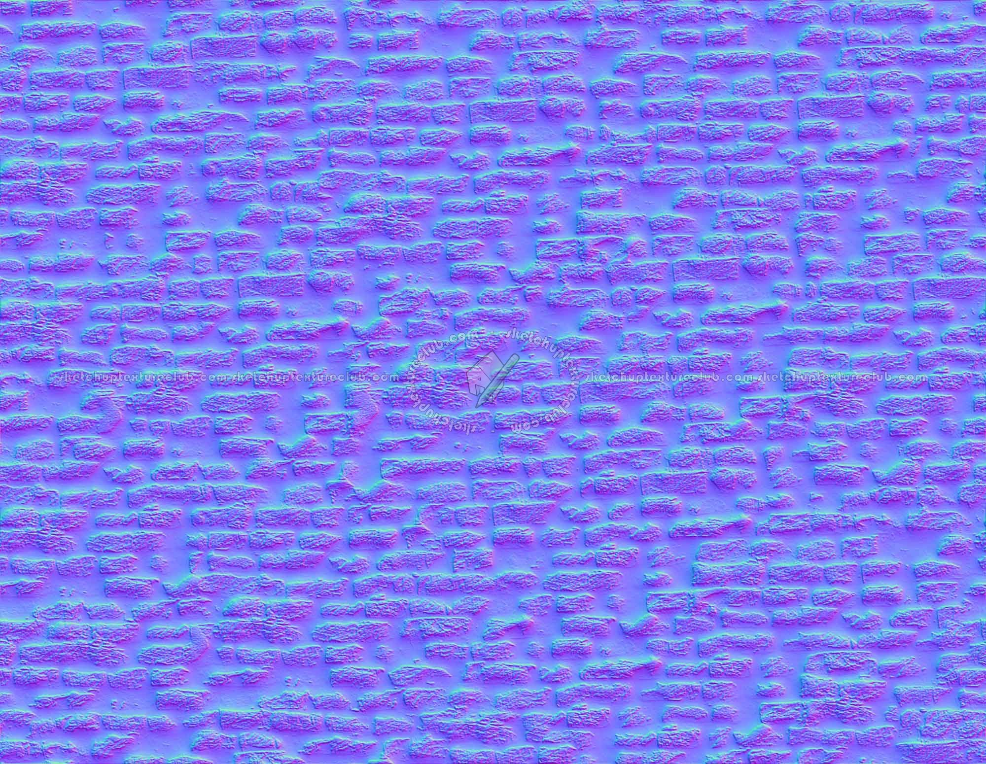 Textures   -   ARCHITECTURE   -   BRICKS   -   Damaged bricks  - Damaged bricks texture seamless 00103 - Normal