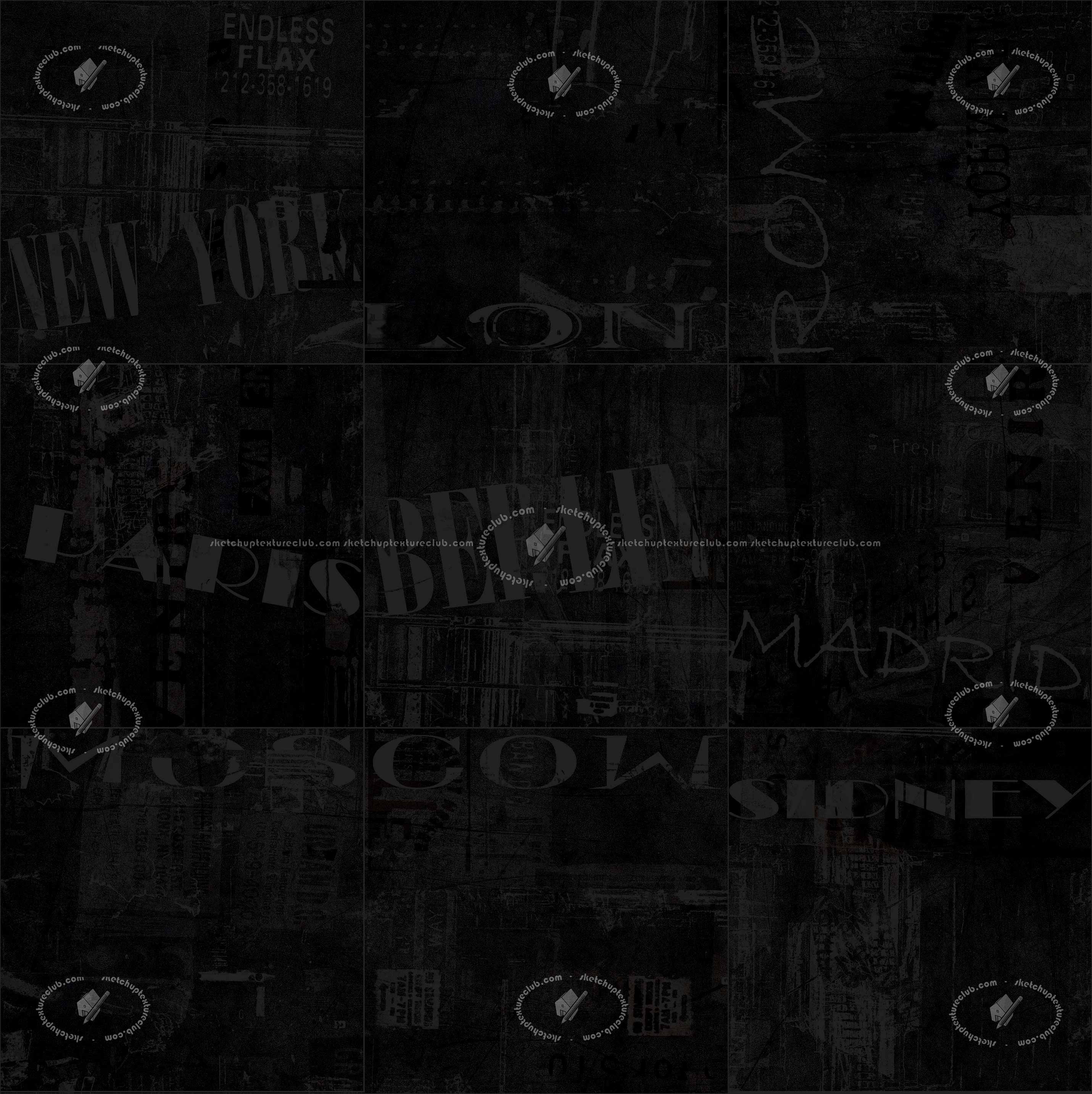 Textures   -   ARCHITECTURE   -   TILES INTERIOR   -   Design Industry  - Graffiti urban style square tile texture seamless 14041 - Specular