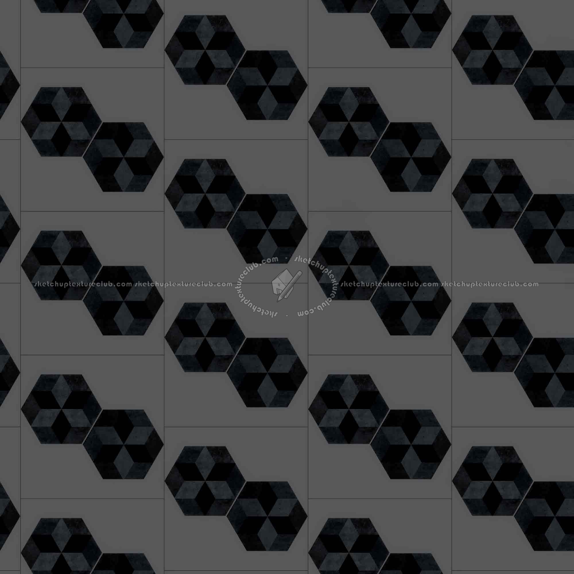 Textures   -   ARCHITECTURE   -   TILES INTERIOR   -   Hexagonal mixed  - Hexagonal tile texture seamless 16866 - Specular