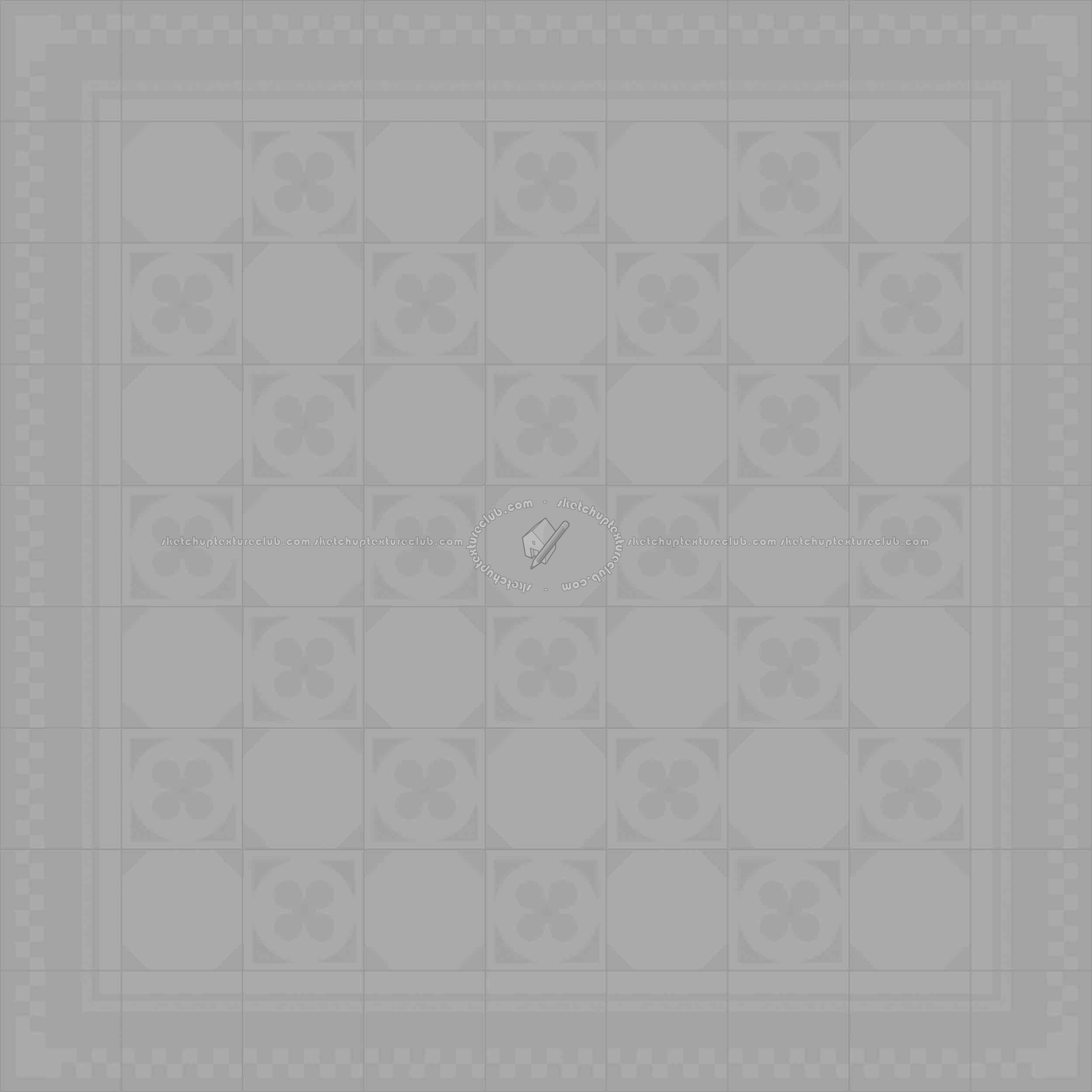 Textures   -   ARCHITECTURE   -   TILES INTERIOR   -   Cement - Encaustic   -   Cement  - Cement concrete tile texture seamless 13335 - Displacement