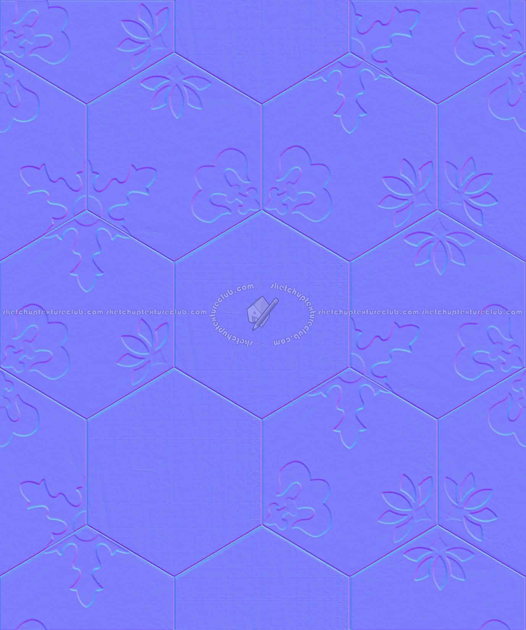 Textures   -   ARCHITECTURE   -   TILES INTERIOR   -   Hexagonal mixed  - Hexagonal tile texture seamless 17119 - Normal